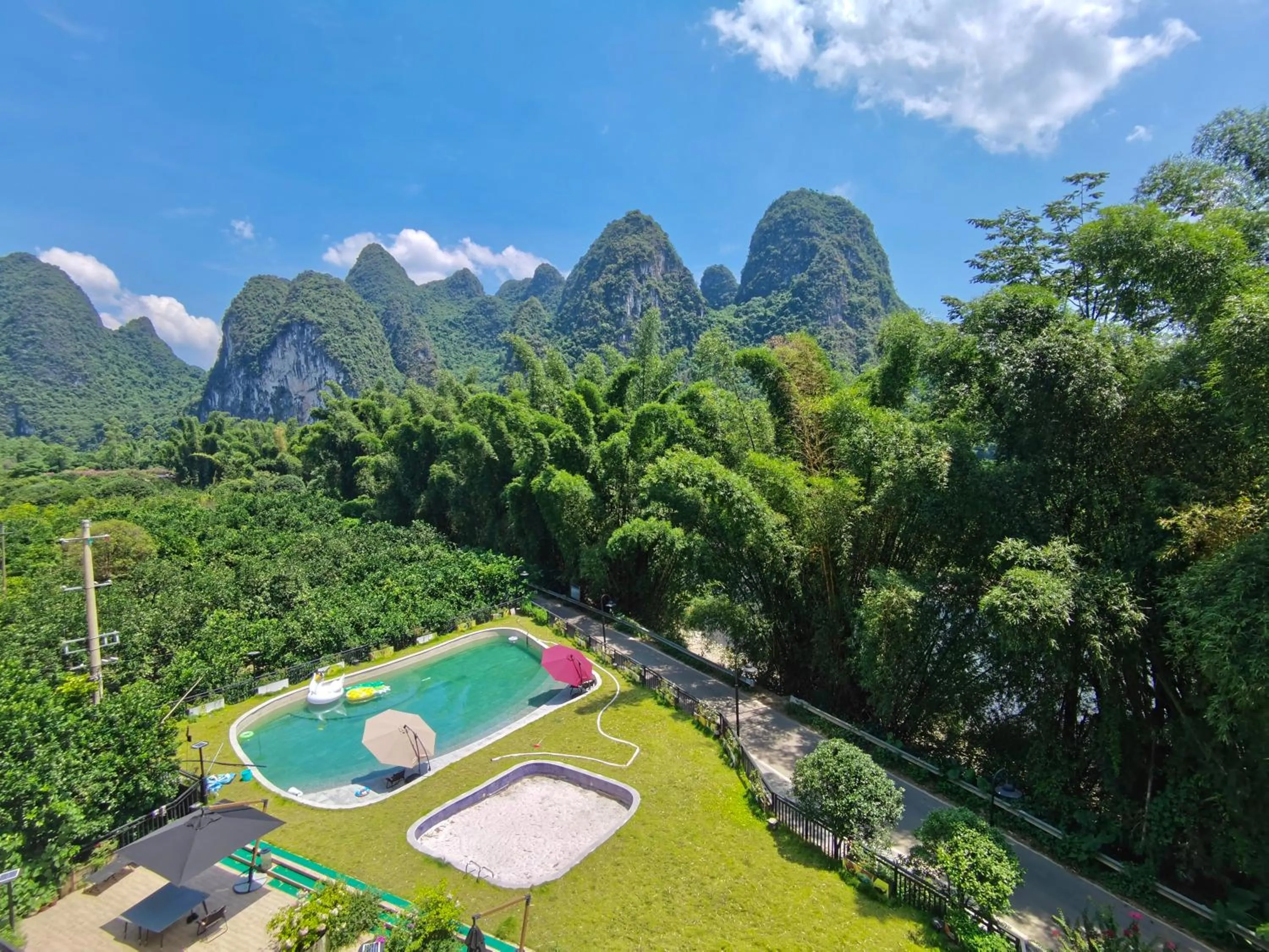Bird's eye view in Yangshuo Mountain River Ballad Hotel - Free Yangshuo Train Station Pick Up and Drop Off