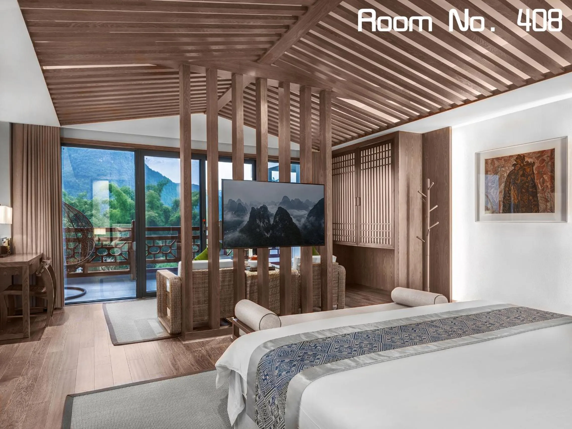 Southeast Asian Style Suite in Yangshuo Mountain River Ballad Hotel - Free Yangshuo Train Station Pick Up and Drop Off