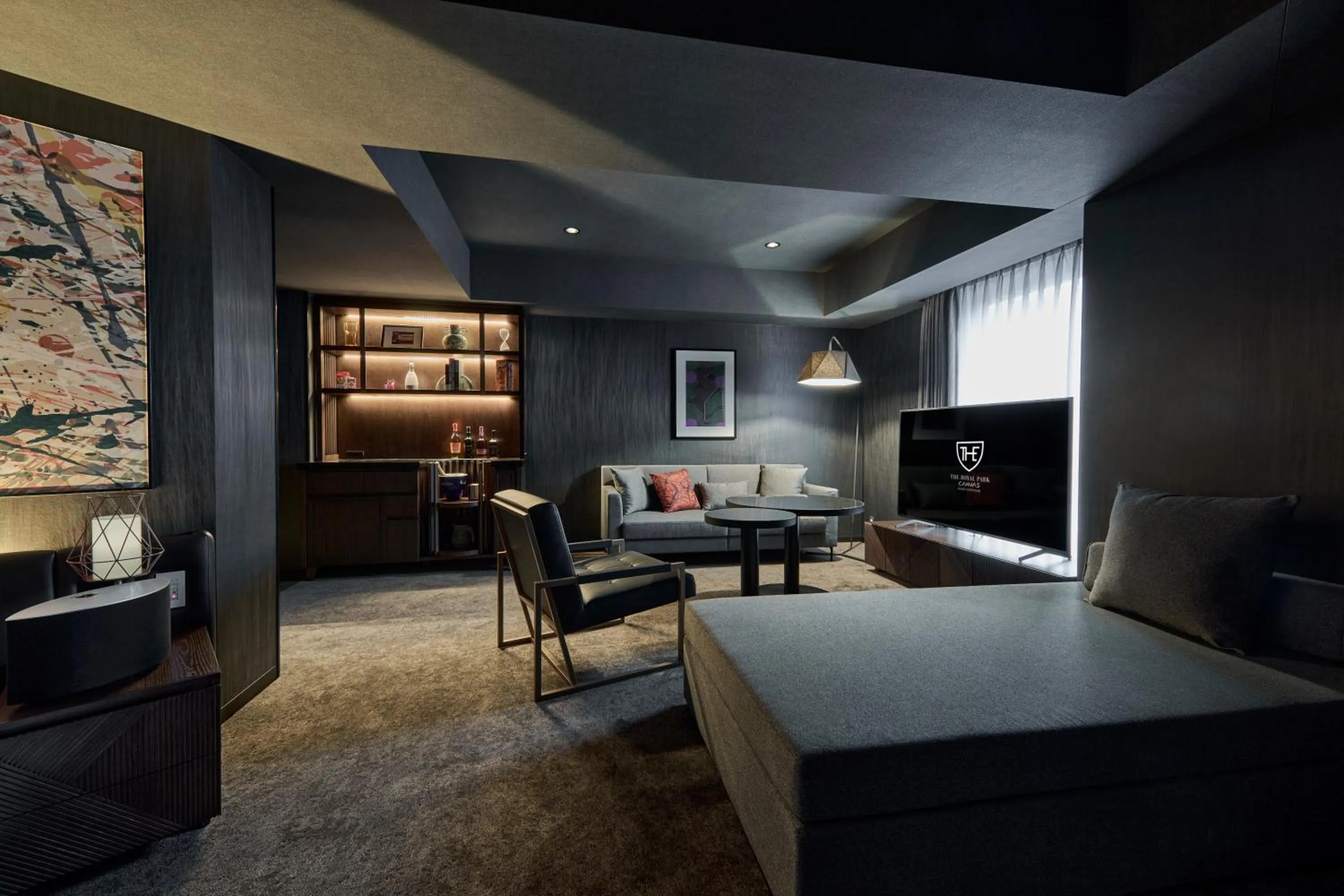 Living room in The Royal Park Canvas Ginza Corridor