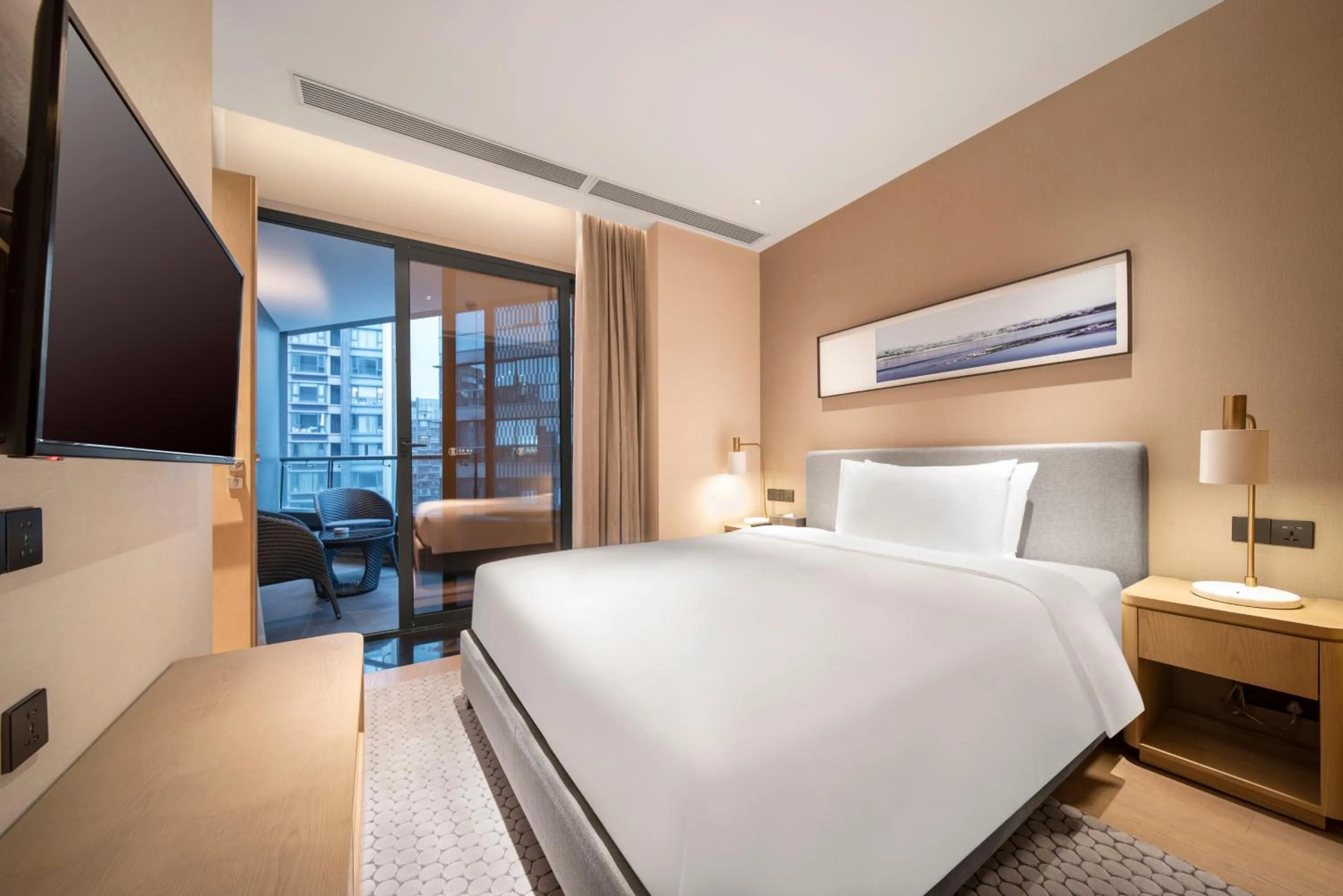 Photo of the whole room, Bed in Primcasa Chengdu