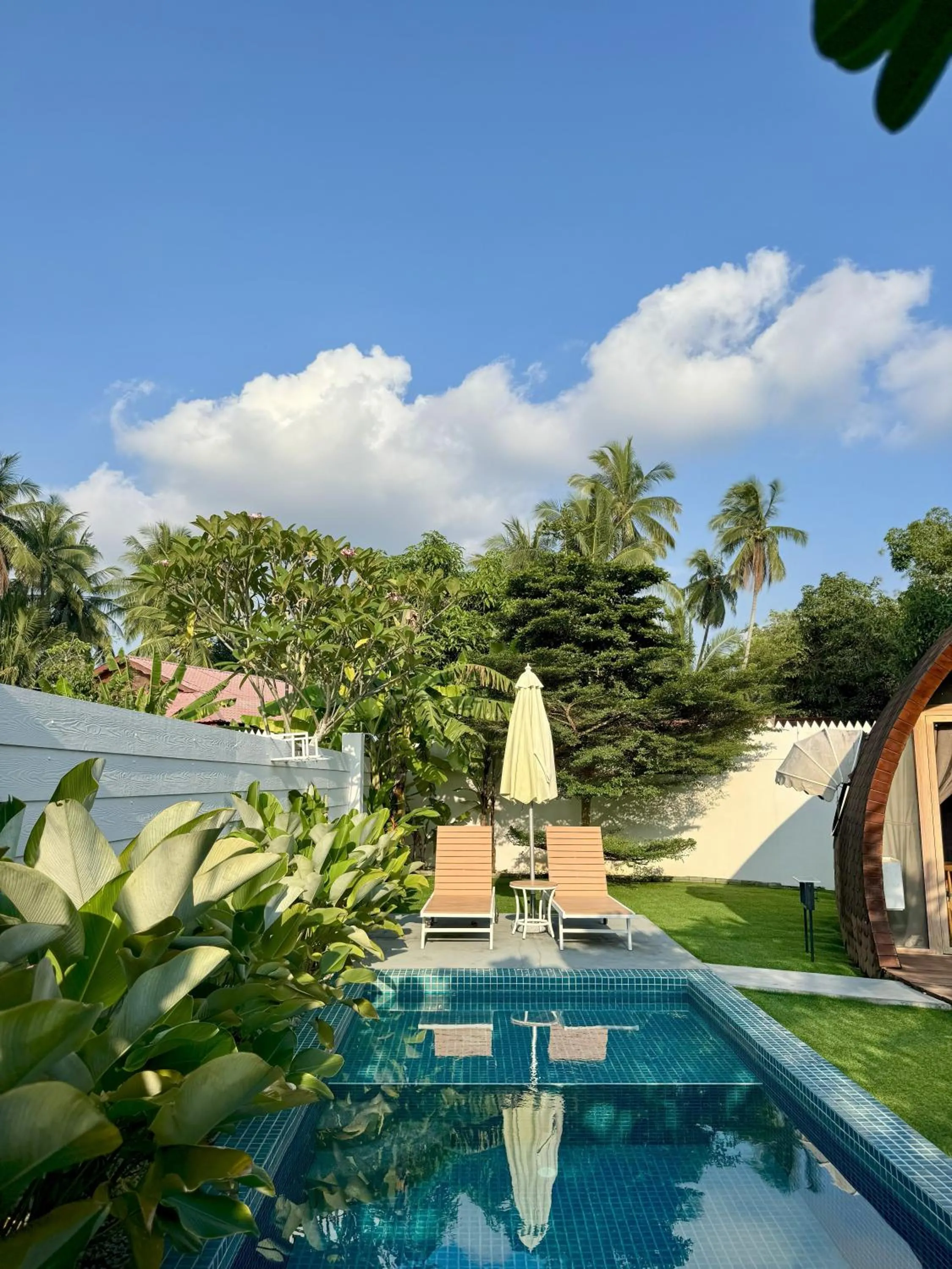 Pool view in Found Mansion