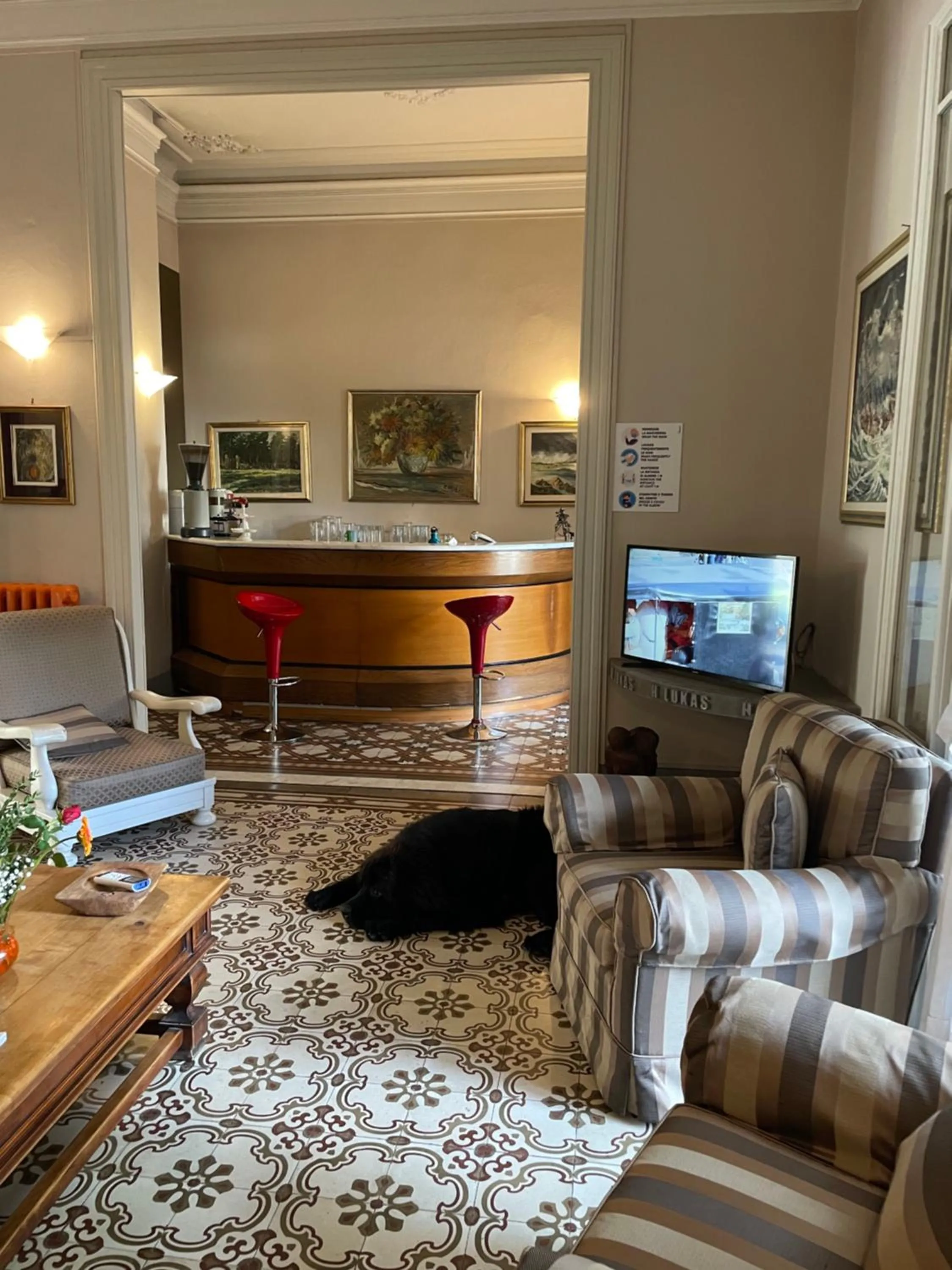 Communal lounge/ TV room in Hotel Lukas Vegetarian & Vegan