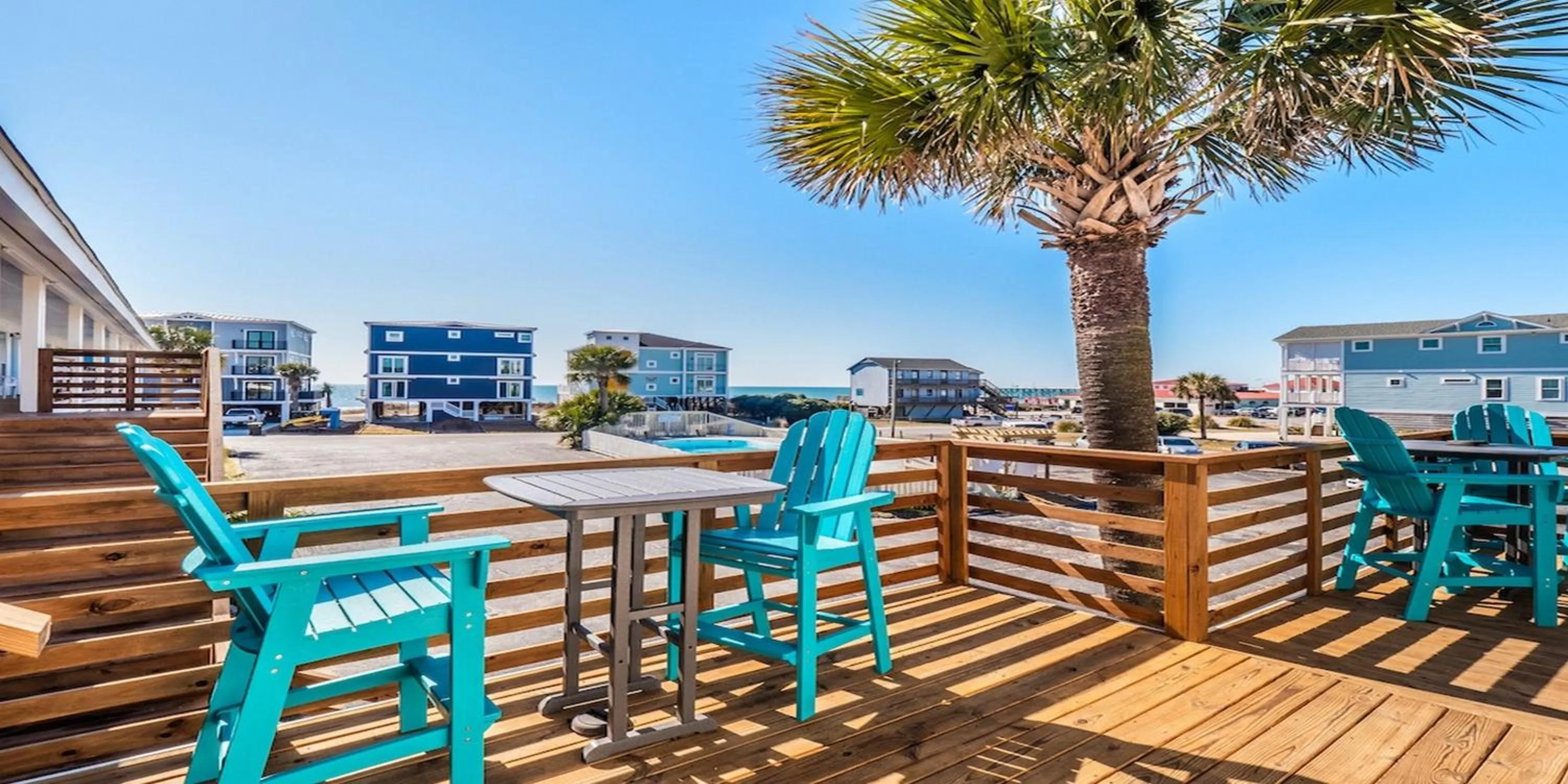 Patio in The Beach House at Oak Island by Carolina Resorts