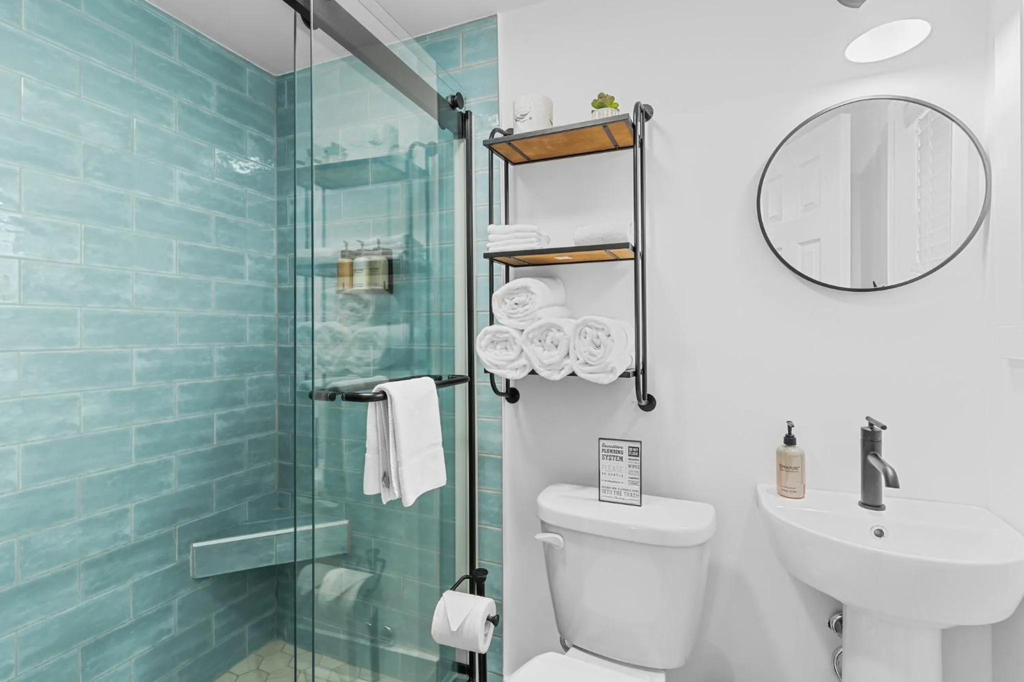 Bathroom in The Beach House at Oak Island by Carolina Resorts