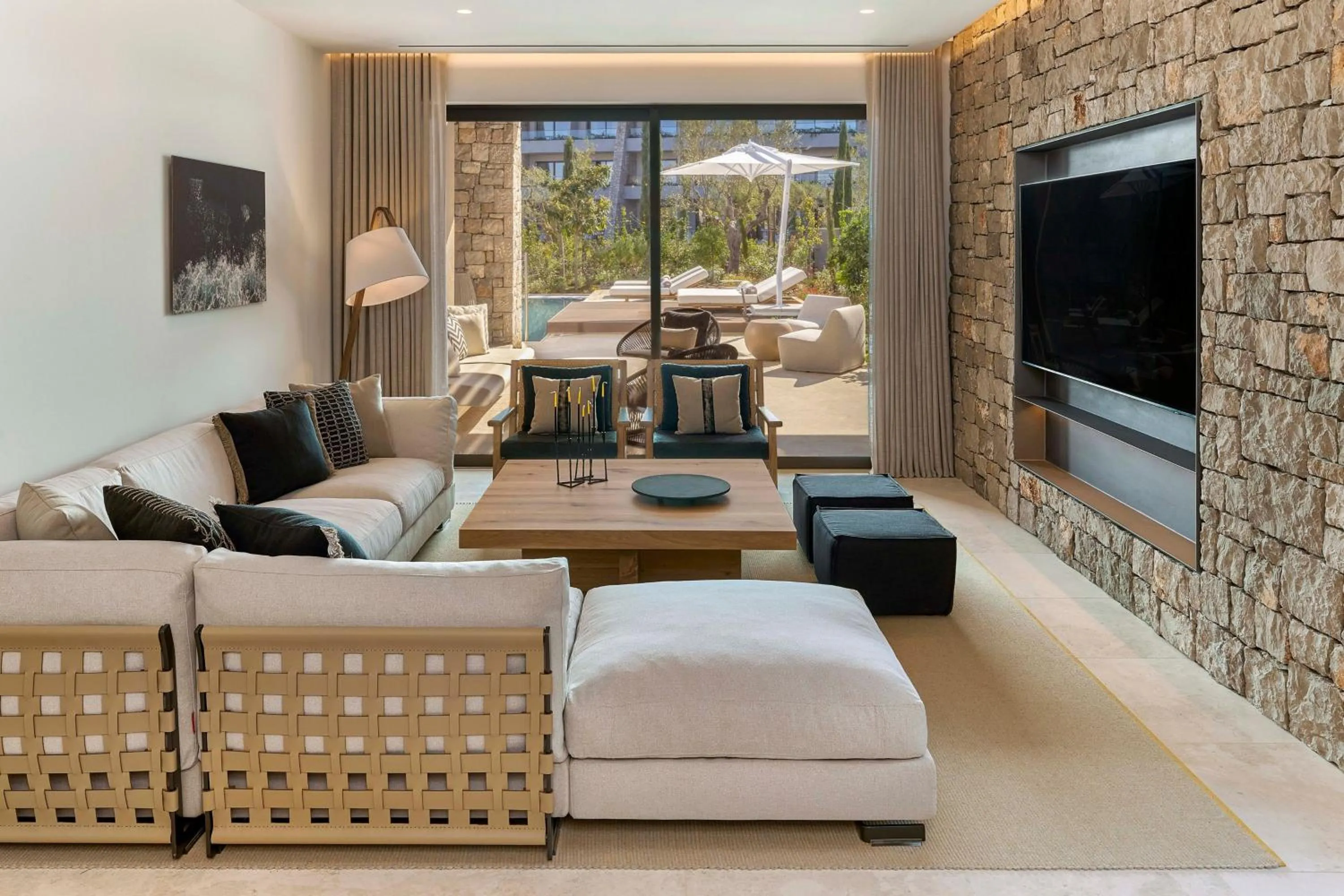 Living room in W Costa Navarino