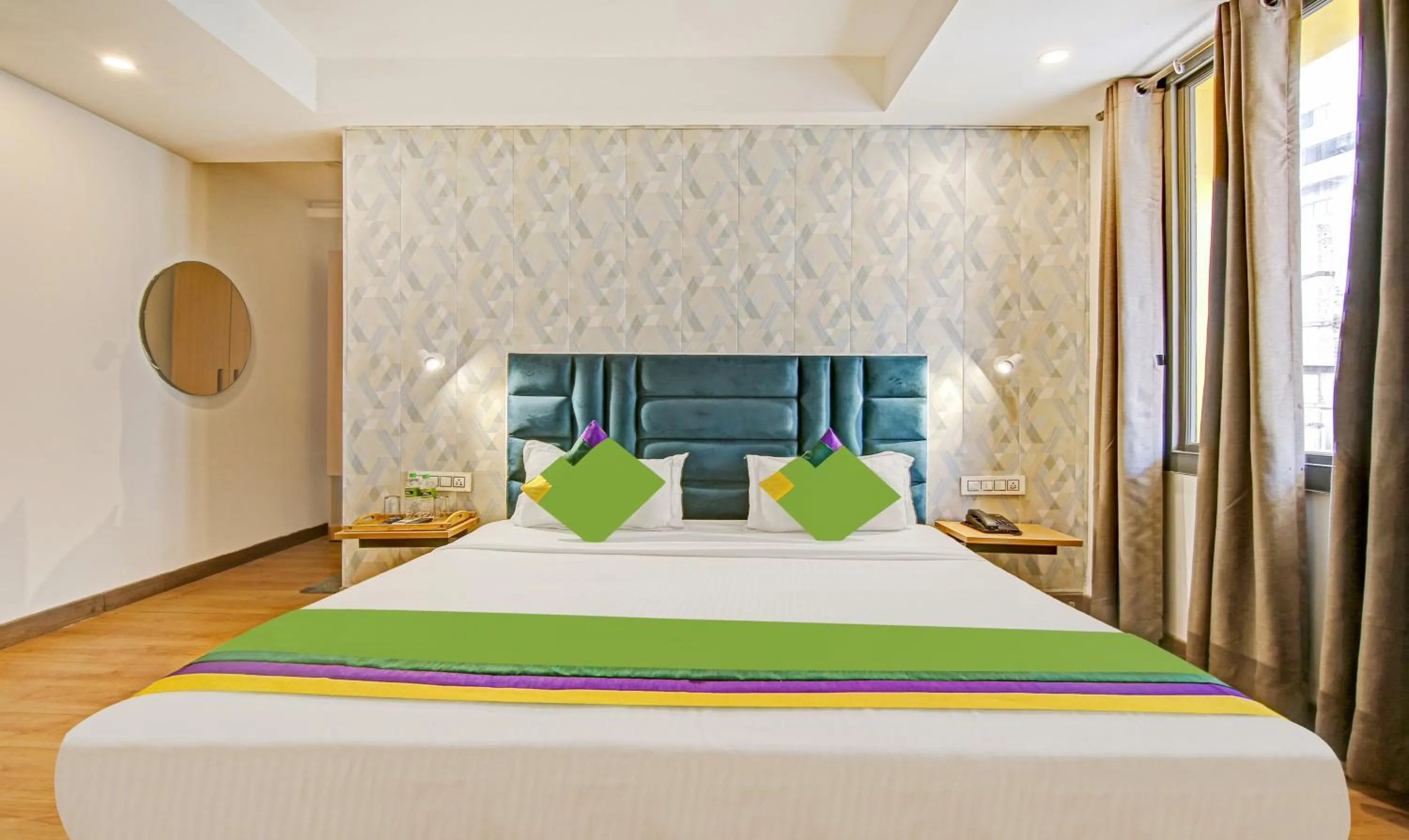 Bedroom, Bed in Treebo Ahinsa Residency Sohna Road