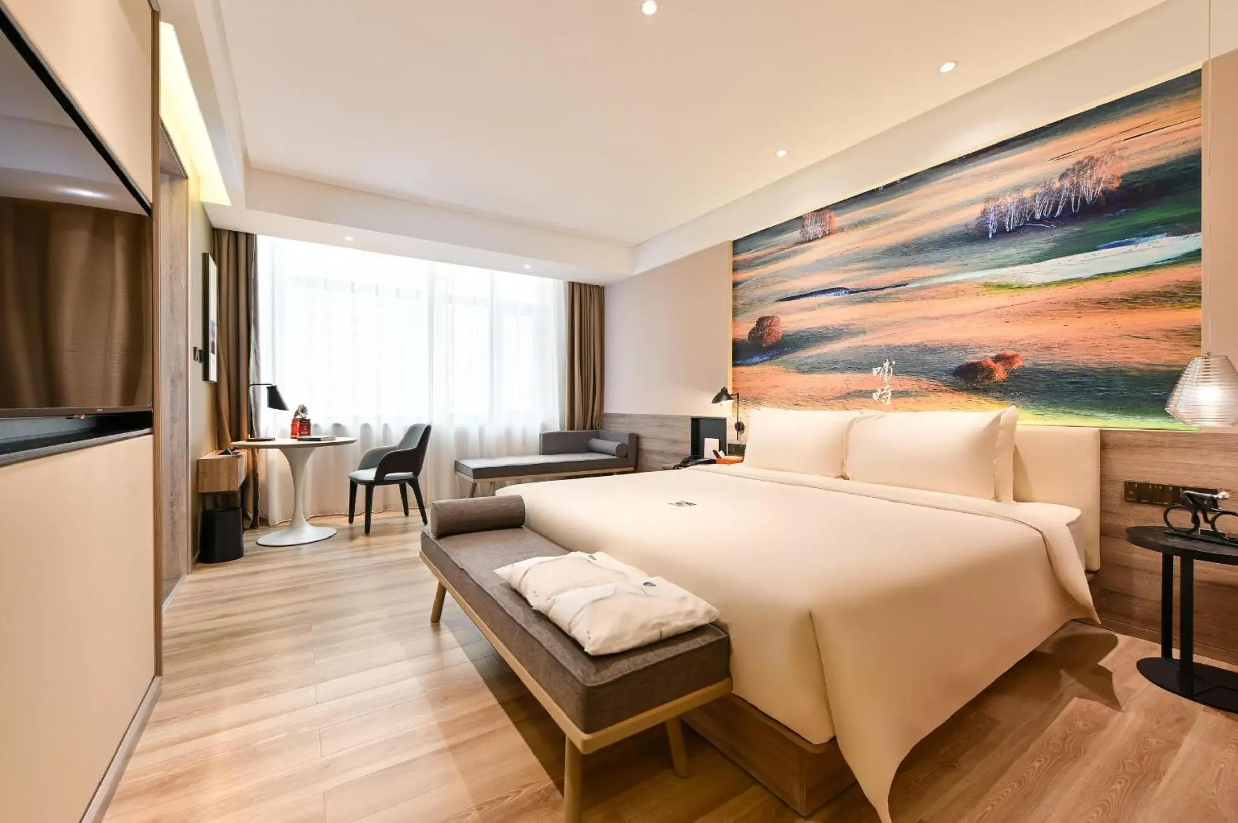 Bed in Atour Hotel Dalian Zhuanghe Bed in Atour Hotel Dalian Zhuanghe