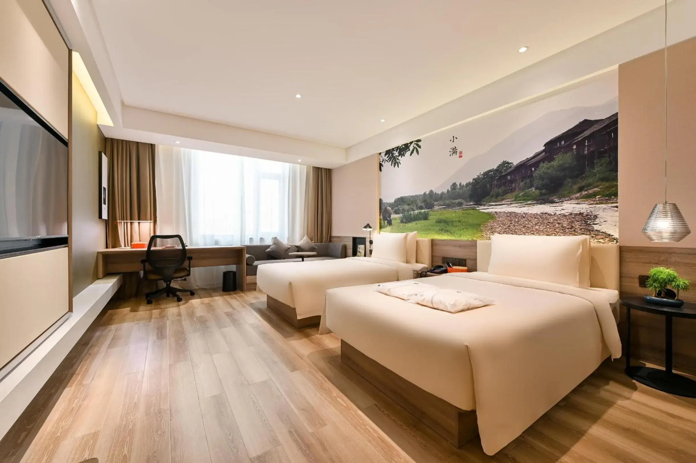 Bed in Atour Hotel Dalian Zhuanghe Bed in Atour Hotel Dalian Zhuanghe