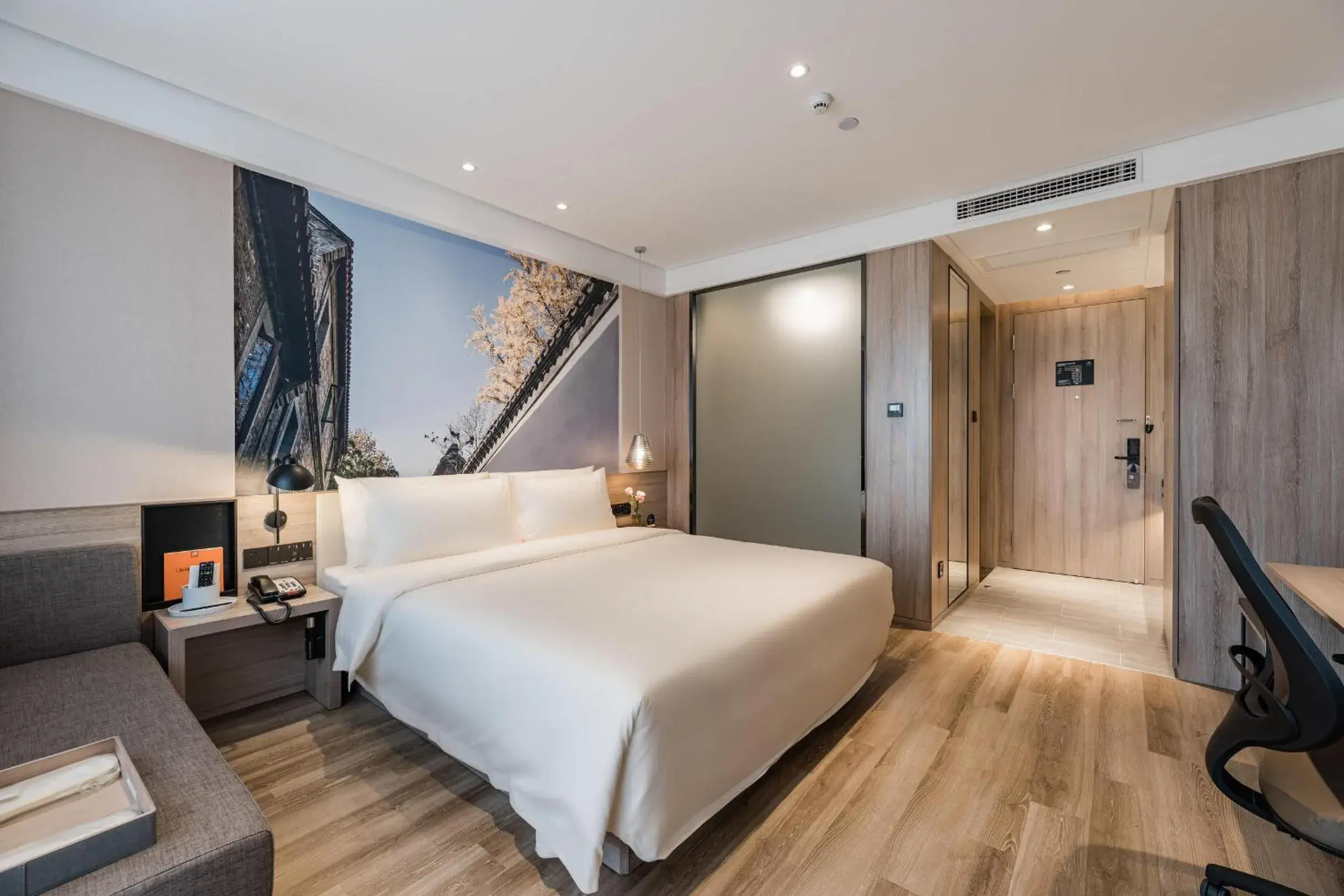 Bed in Atour Hotel Zhenjiang Xijindu Jinshan Temple Bed in Atour Hotel Zhenjiang Xijindu Jinshan Temple