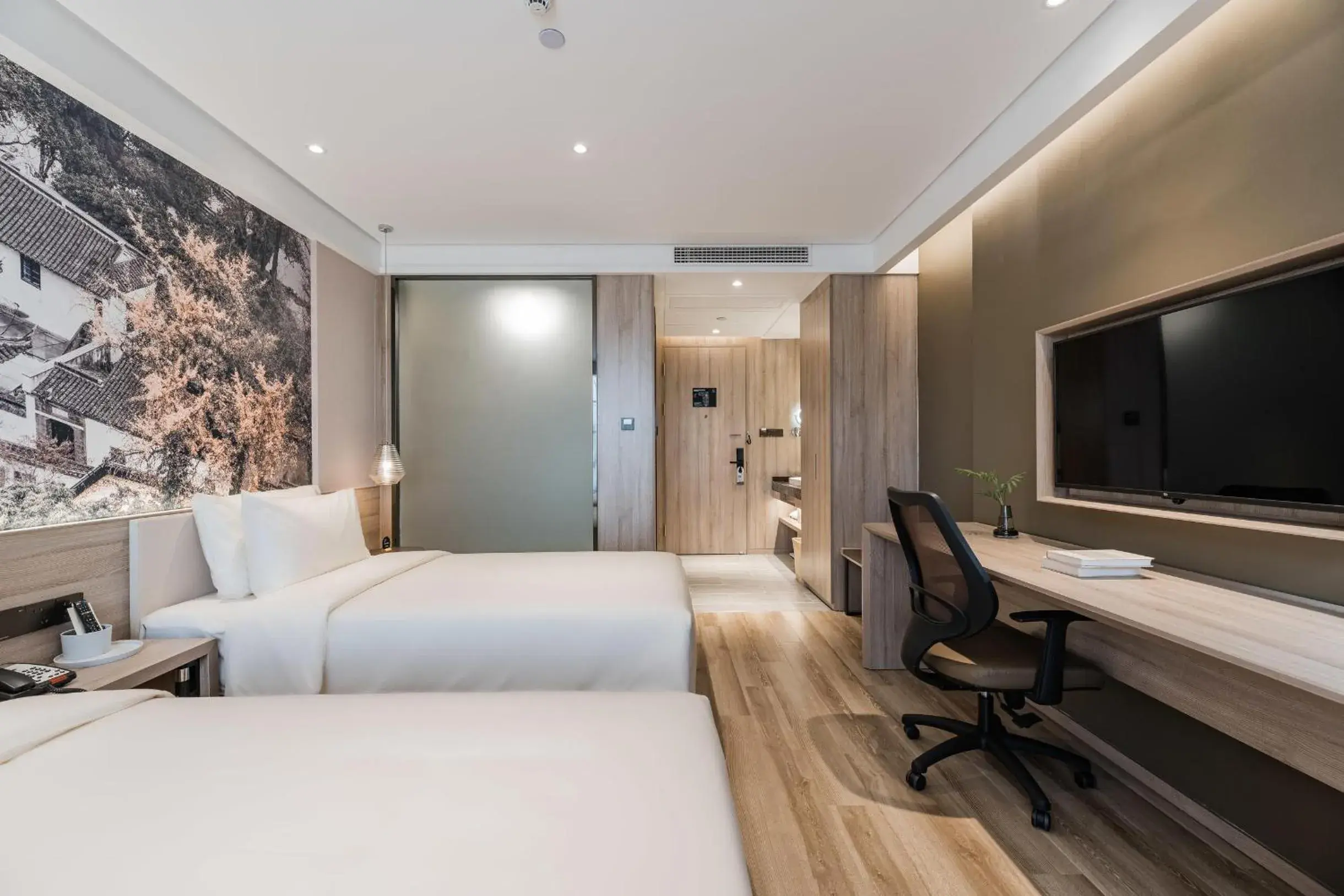 Bed in Atour Hotel Zhenjiang Xijindu Jinshan Temple Bed in Atour Hotel Zhenjiang Xijindu Jinshan Temple