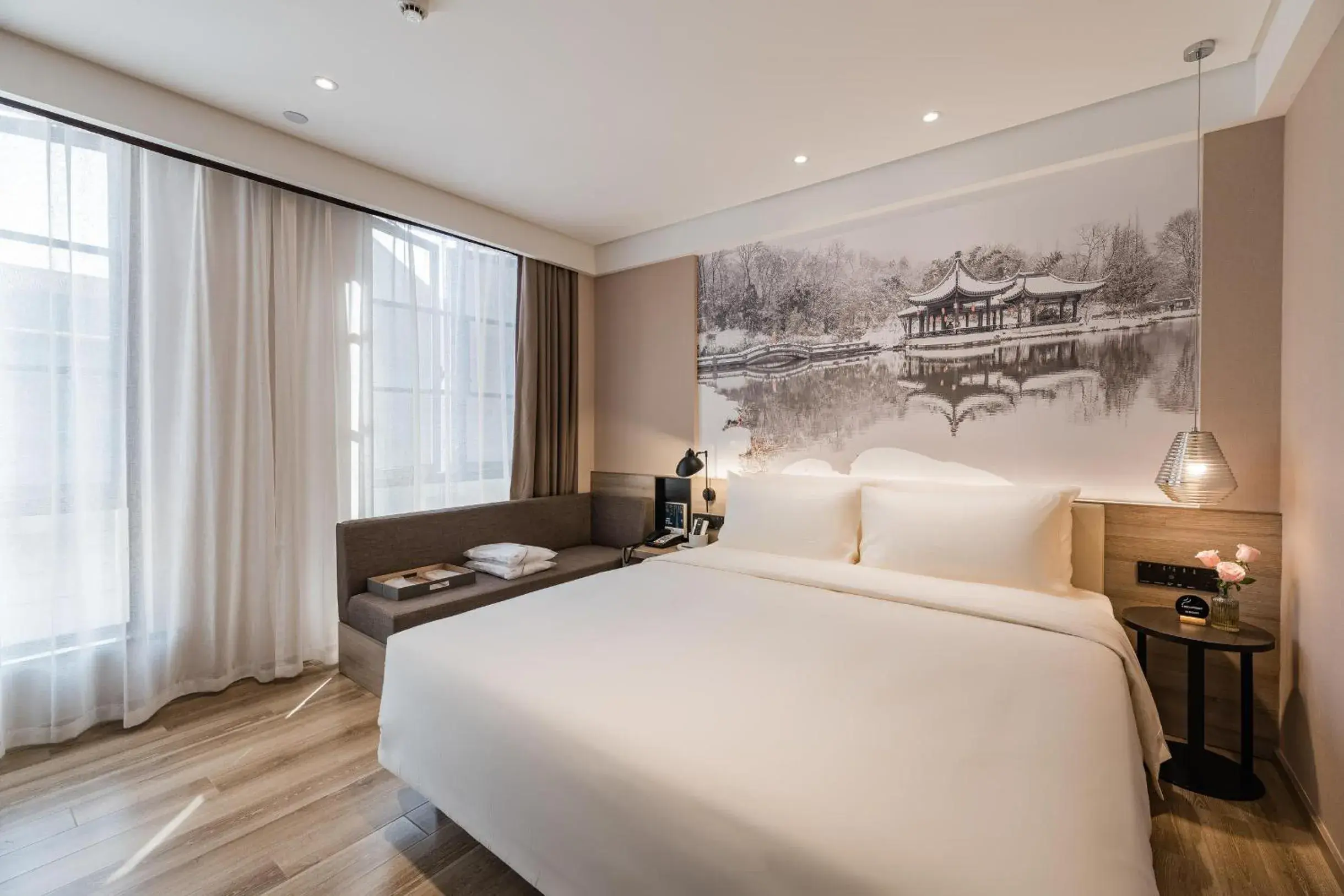 Bed in Atour Hotel Zhenjiang Xijindu Jinshan Temple Bed in Atour Hotel Zhenjiang Xijindu Jinshan Temple