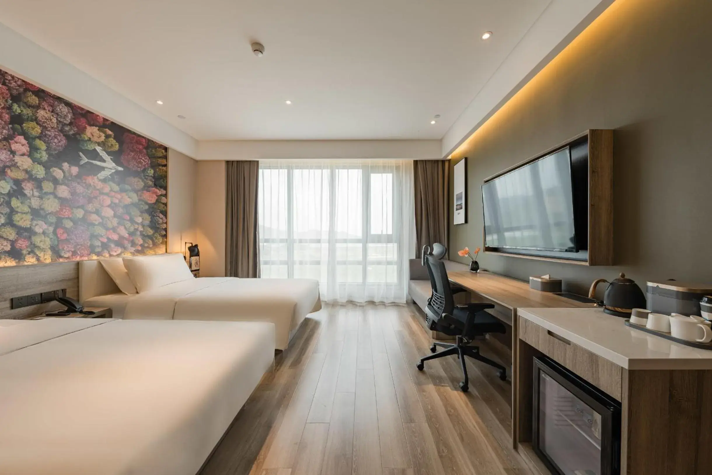 Bed in Atour Hotel Ningbo Xiangshan Binhai Avenue Bed in Atour Hotel Ningbo Xiangshan Binhai Avenue