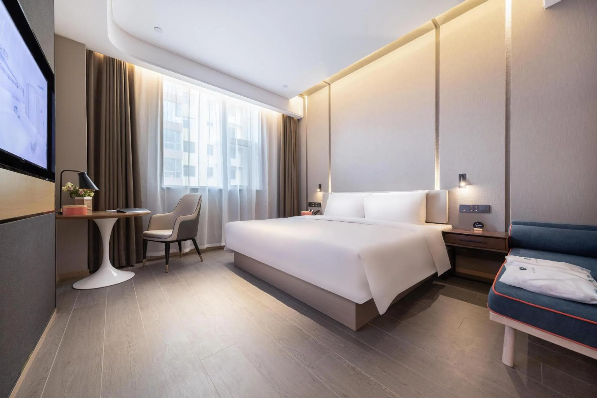 Bed in Atour Hotel Taiyuan Changfeng Business Center Wanxiang City