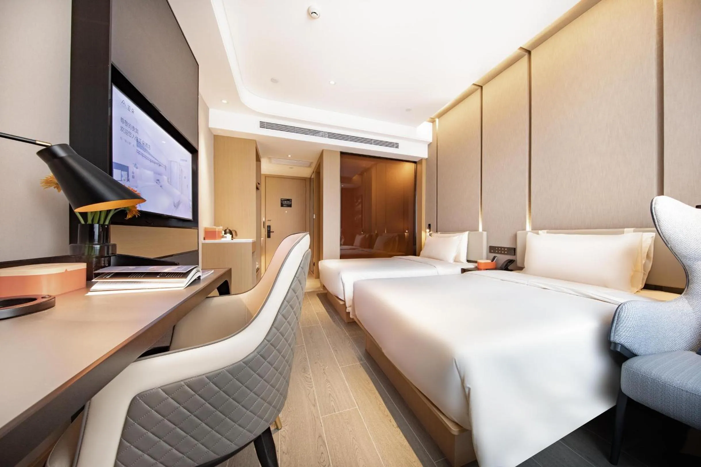 Bed in Atour Hotel Taiyuan Changfeng Business Center Wanxiang City