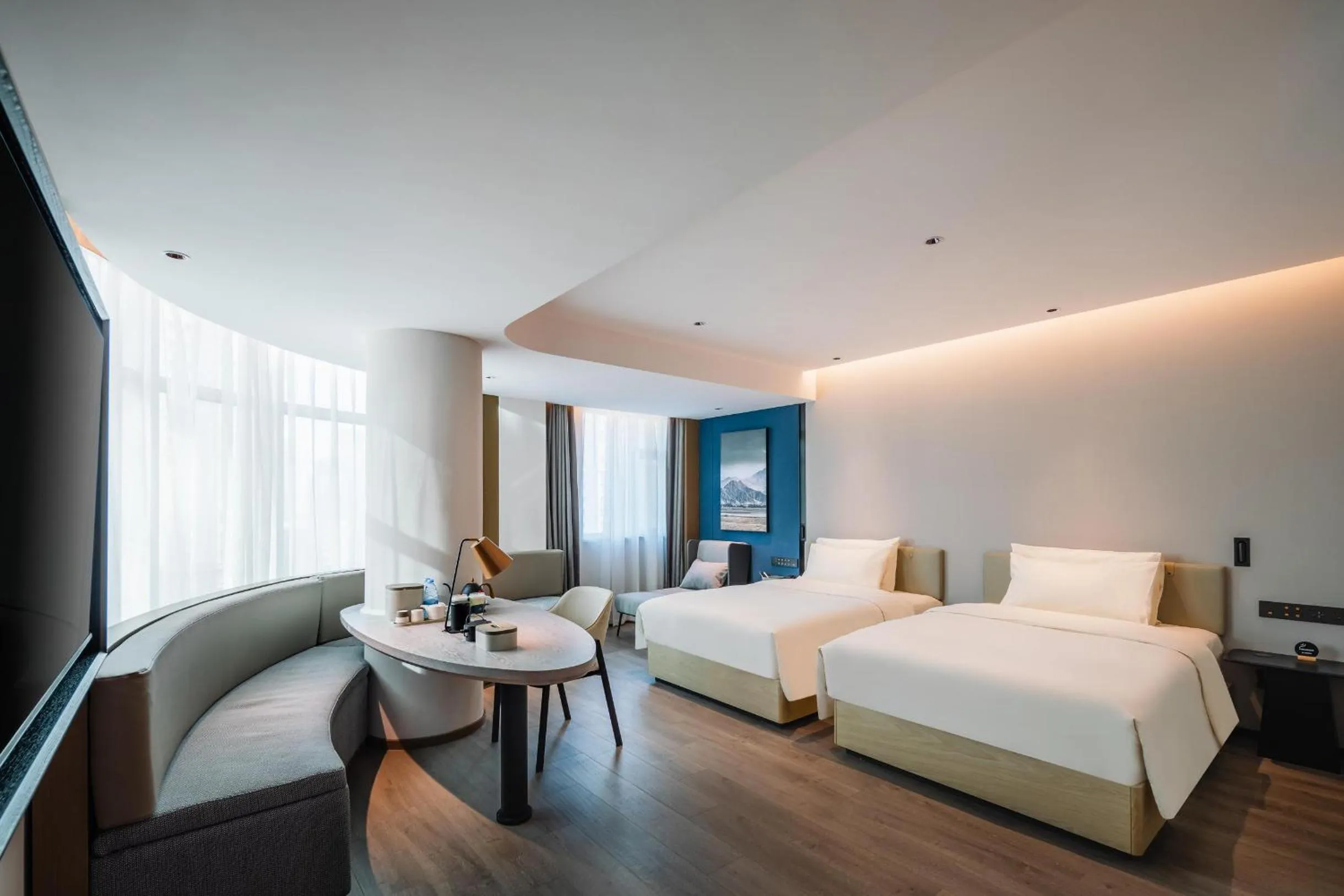 Bed in Atour Hotel Shenyang Changbai Island