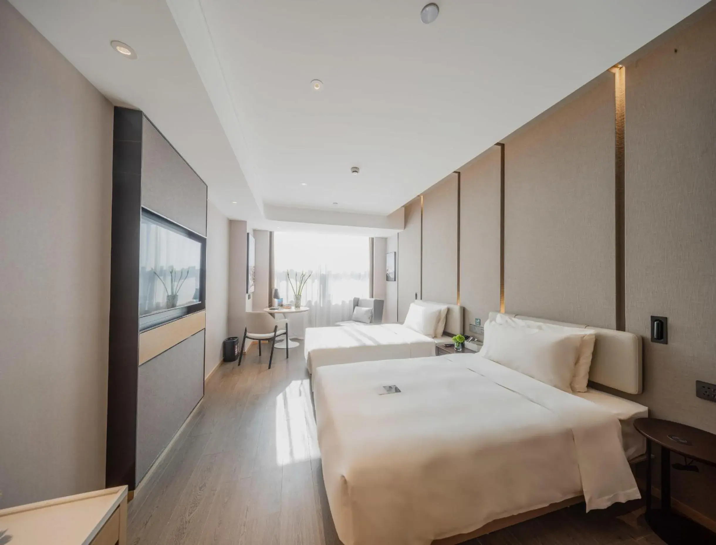 Bed in Atour Hotel Shanghai Pujiang Bed in Atour Hotel Shanghai Pujiang