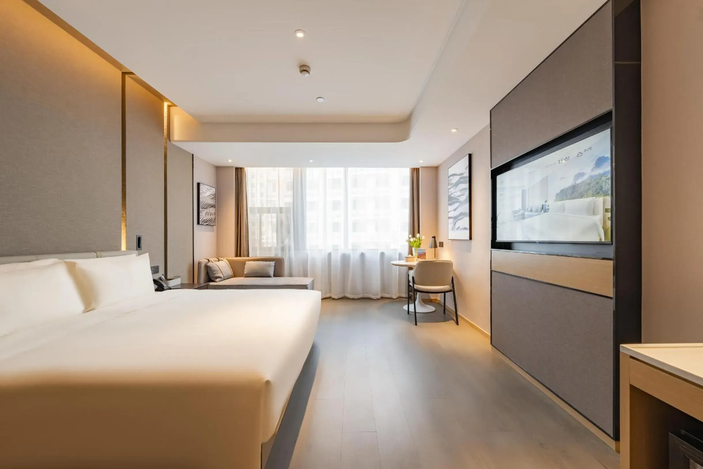 Bed in Atour Hotel Shanghai Pujiang Bed in Atour Hotel Shanghai Pujiang