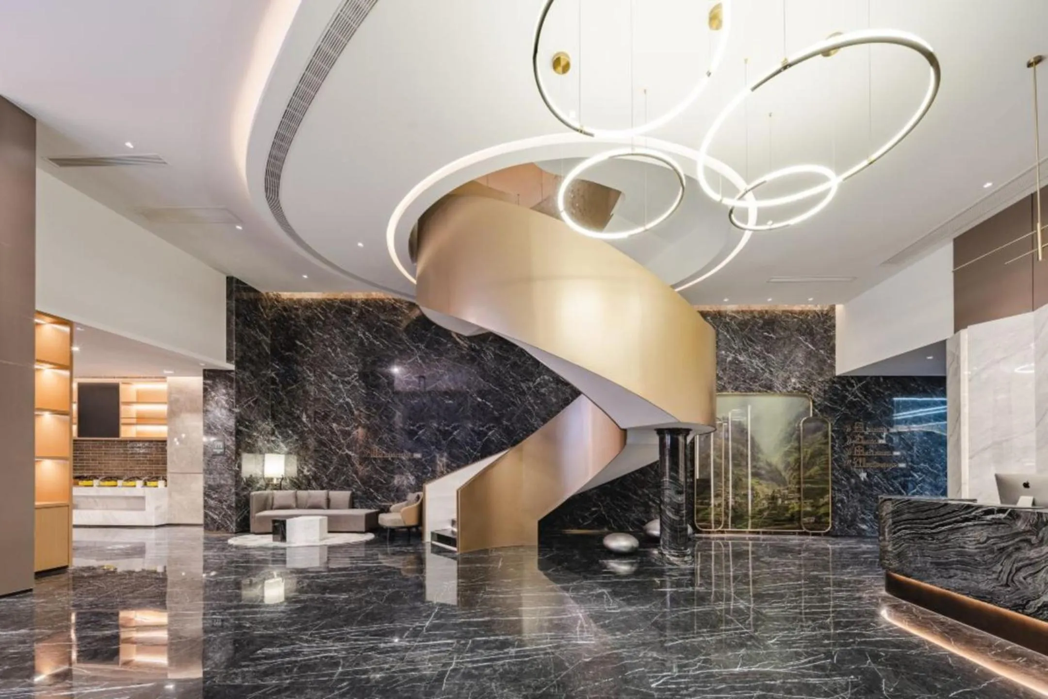 Lobby or reception in Atour Hotel Lingang New Town