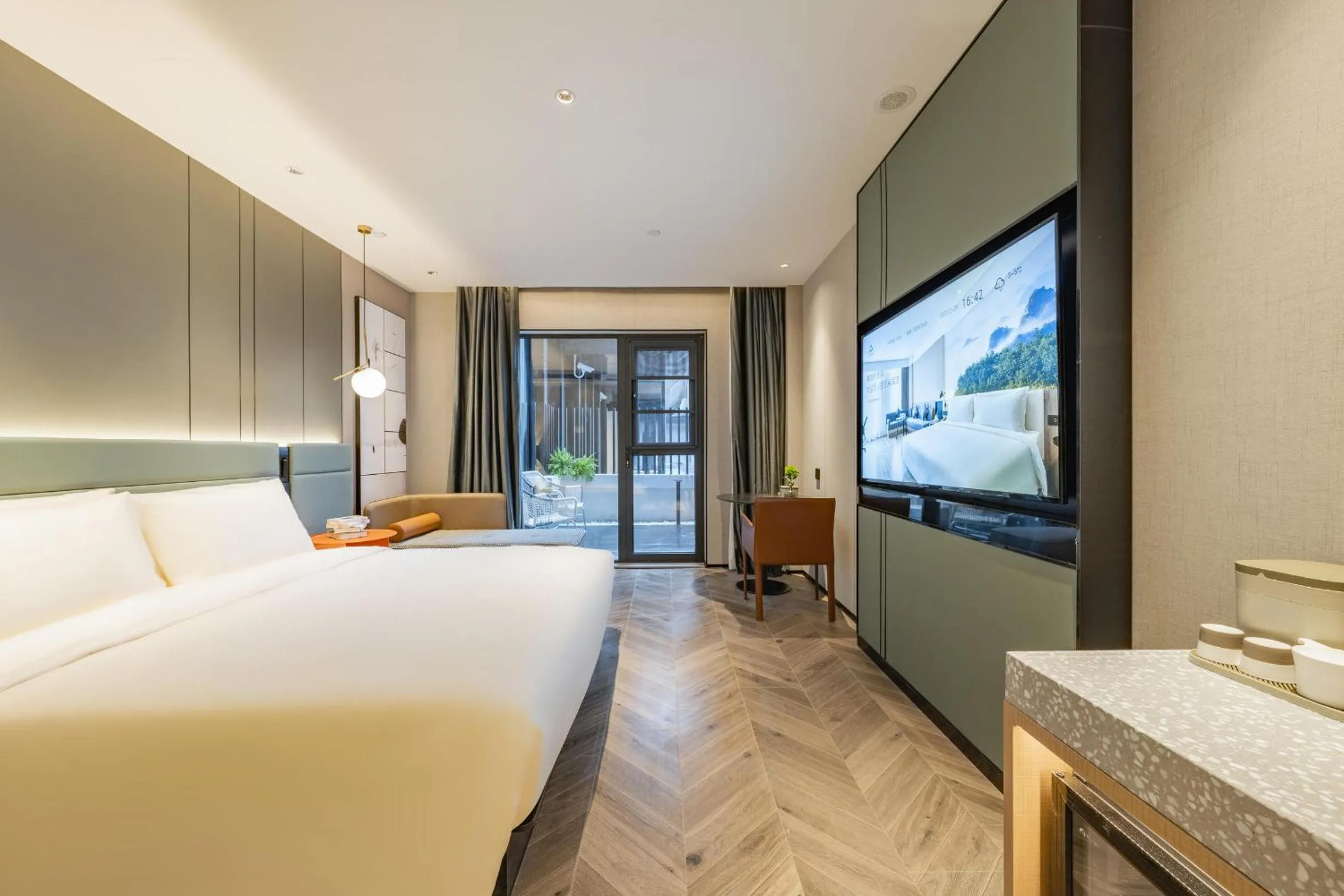 Bed in Atour Hotel Shanghai Zhangjiang Park Science City