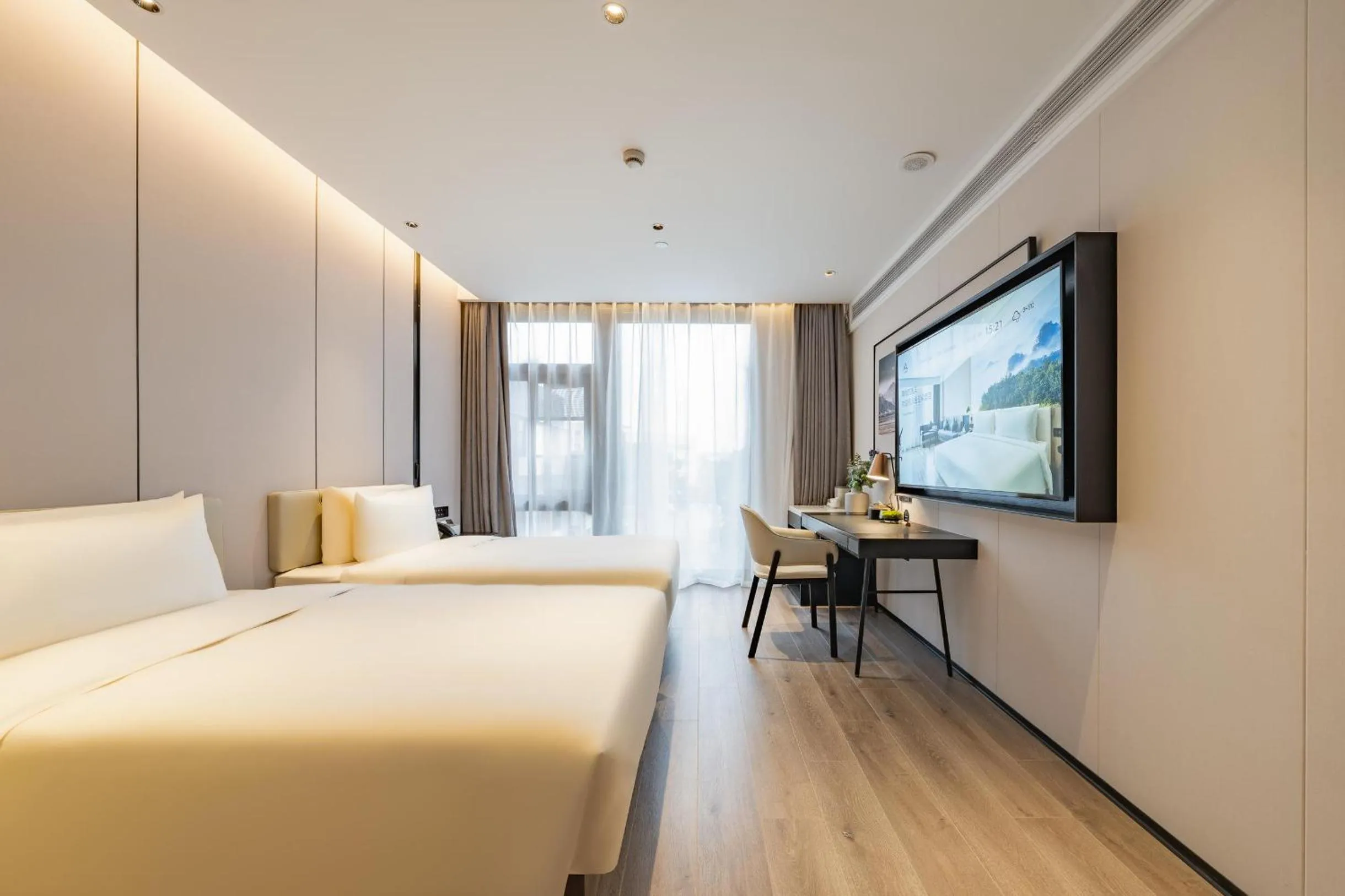 Bed in Atour Hotel Shanghai Zhangjiang Park Science City