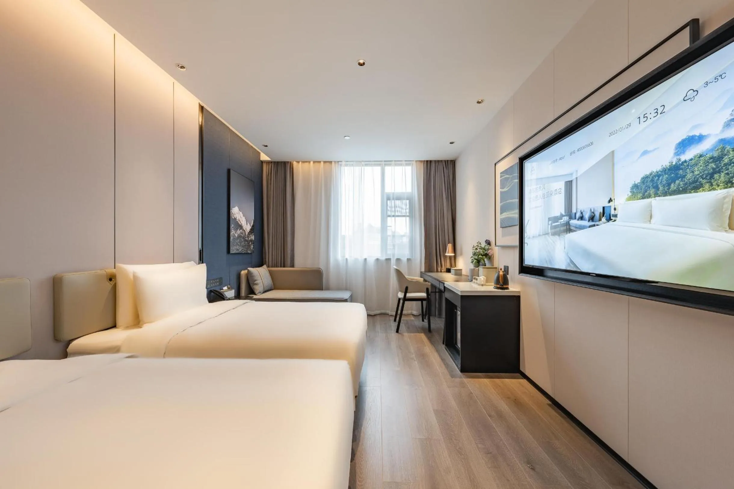 Bed in Atour Hotel Shanghai Zhangjiang Park Science City