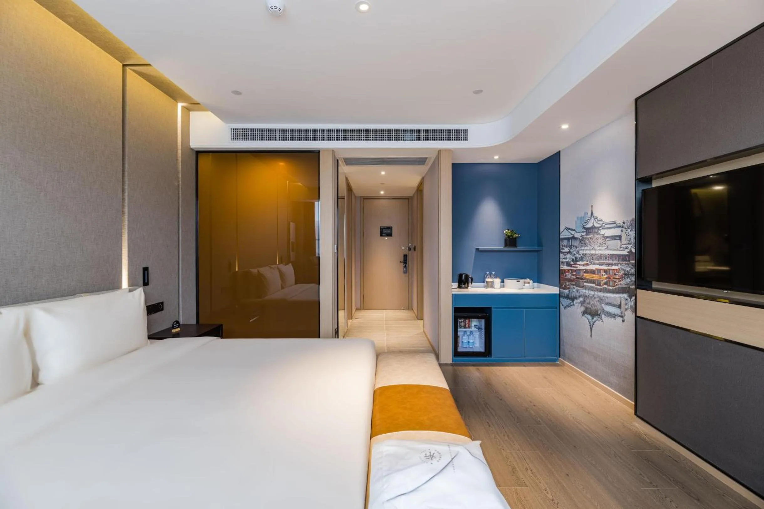 Bed in Atour Hotel Nanjing Olympic Sports Center Tianhe Plaza