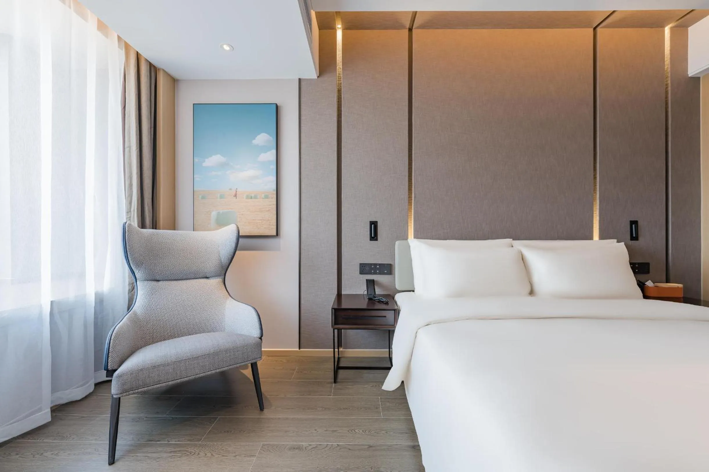 Bed in Atour Hotel Wuxi Yuantouzhu Scenic Area Qianrong Road