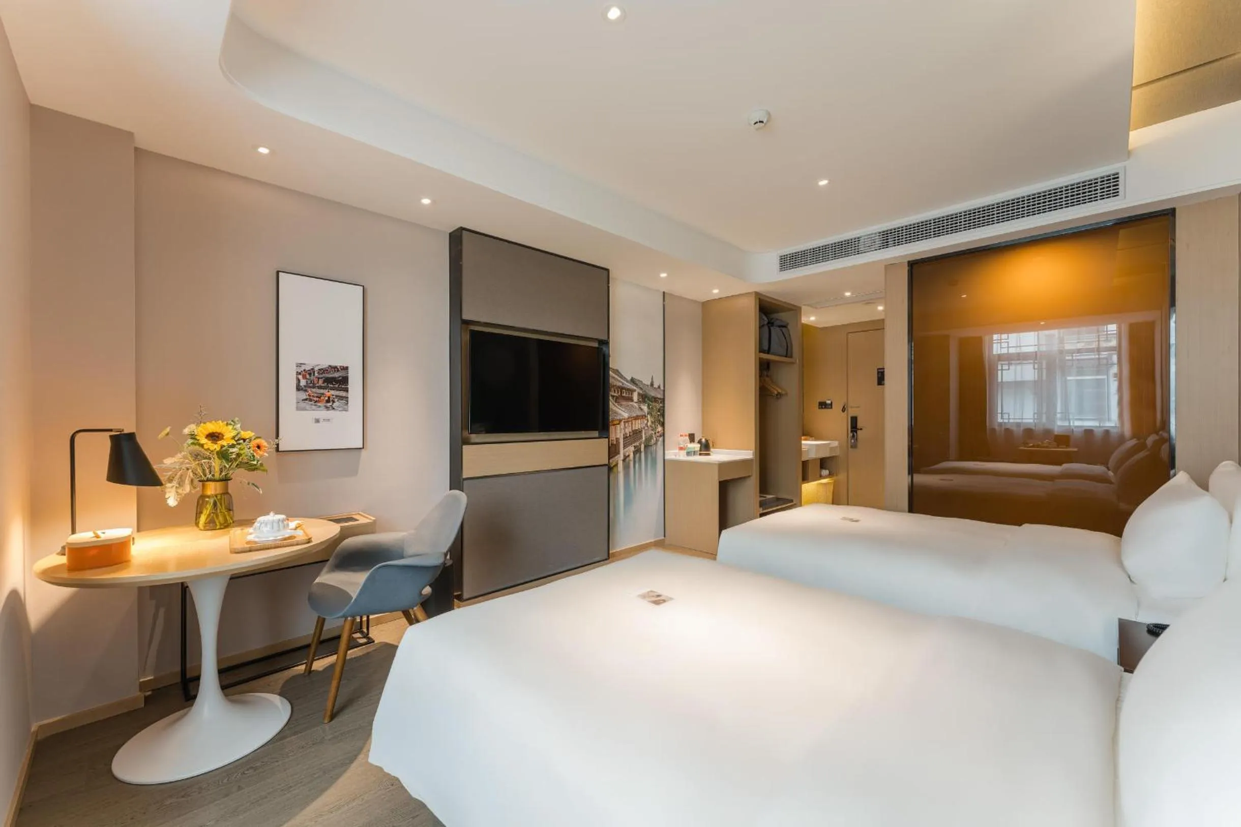 Bed in Atour Hotel Tongxiang Wuzhen