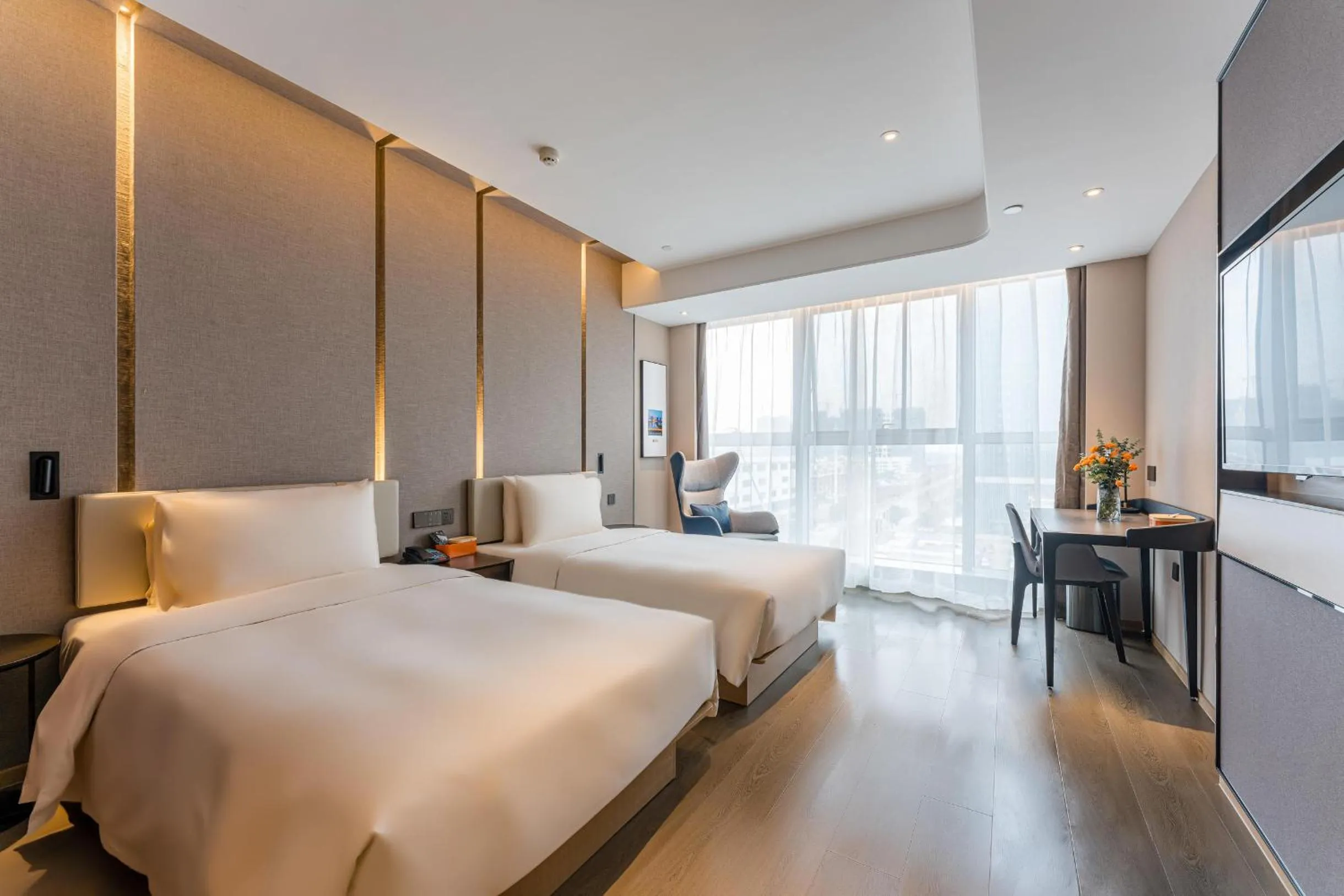 Bed in Atour Hotel Yiwu International Trade Transportation Center