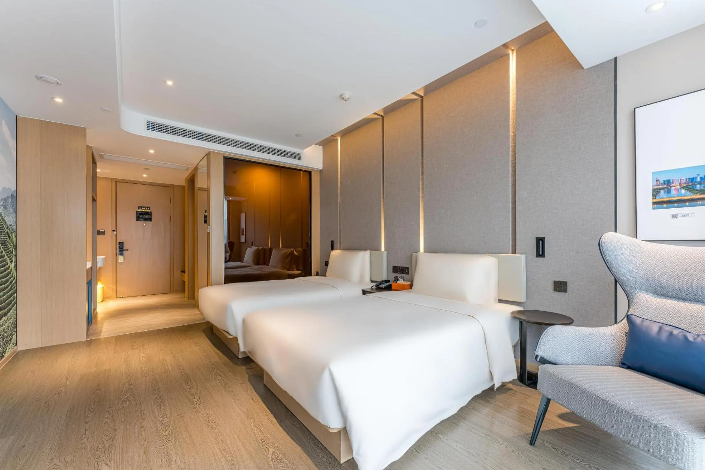 Bed in Atour Hotel Yiwu International Trade Transportation Center