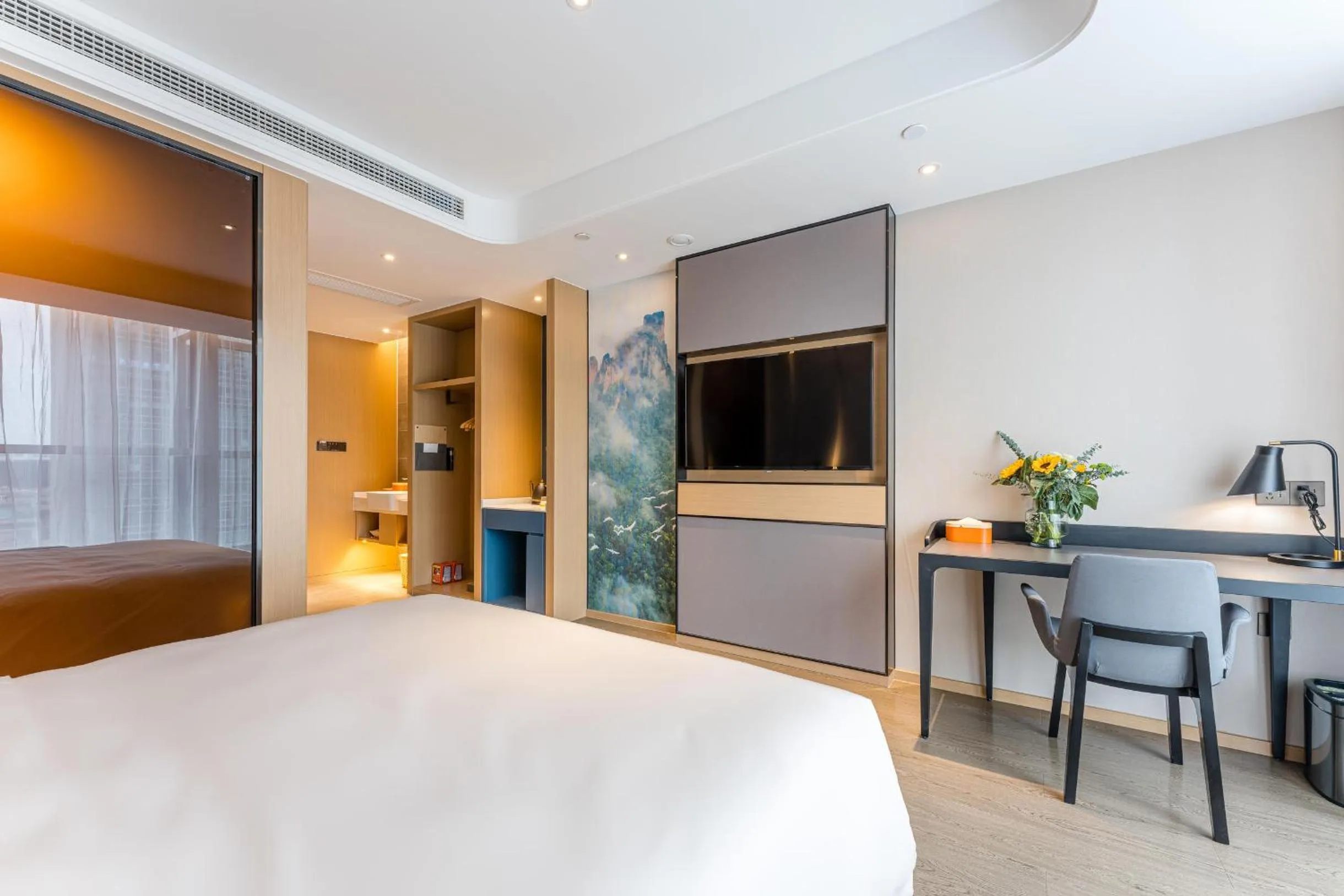 Bed in Atour Hotel Yiwu International Trade Transportation Center