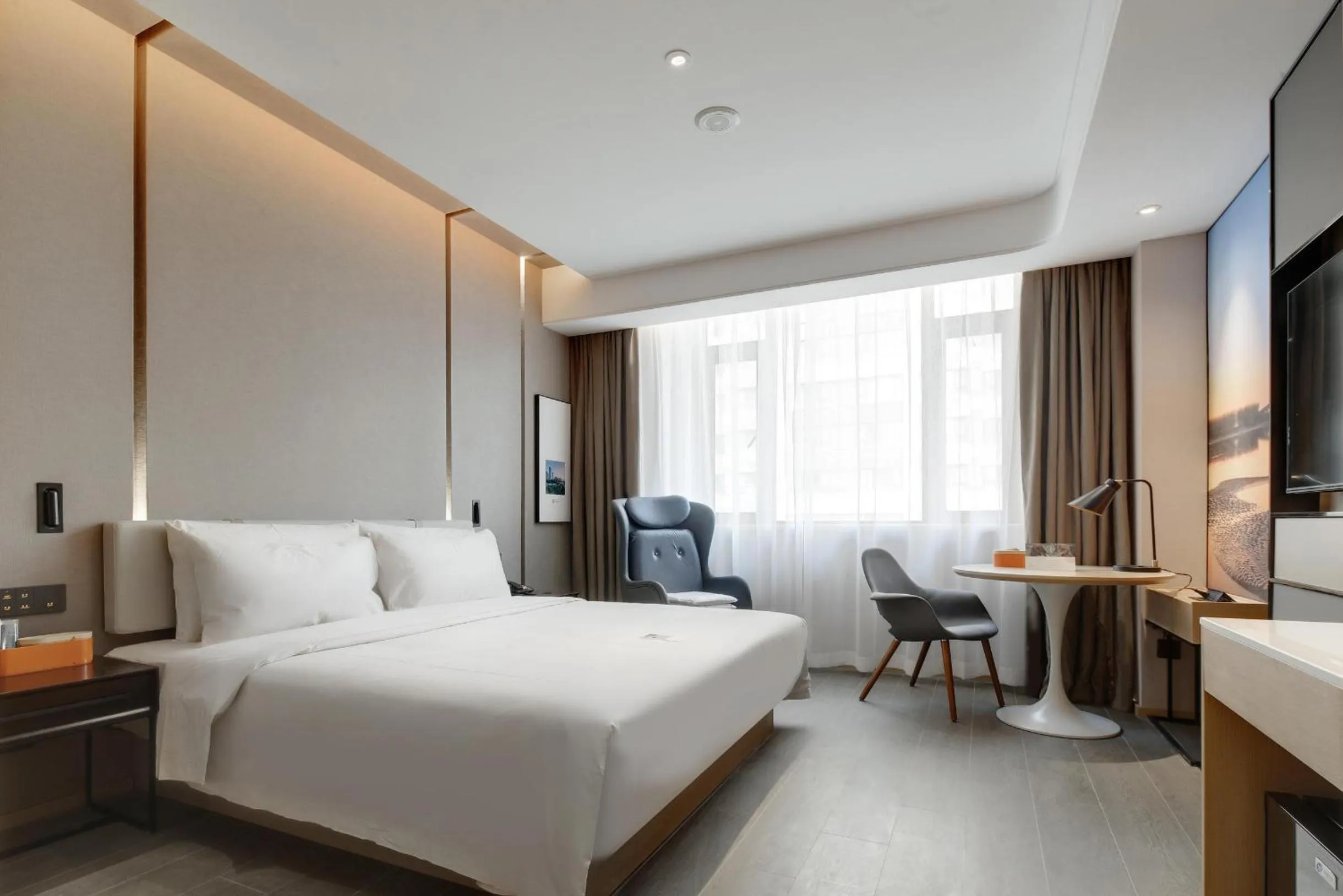 Bed in Atour Hotel Jinan High-Speed East Railway Station