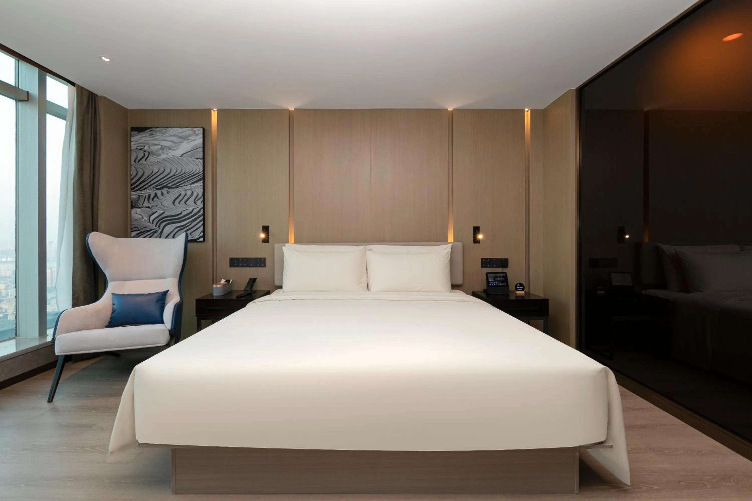 Bed in Atour Hotel Wuhan Hankou Financial Center