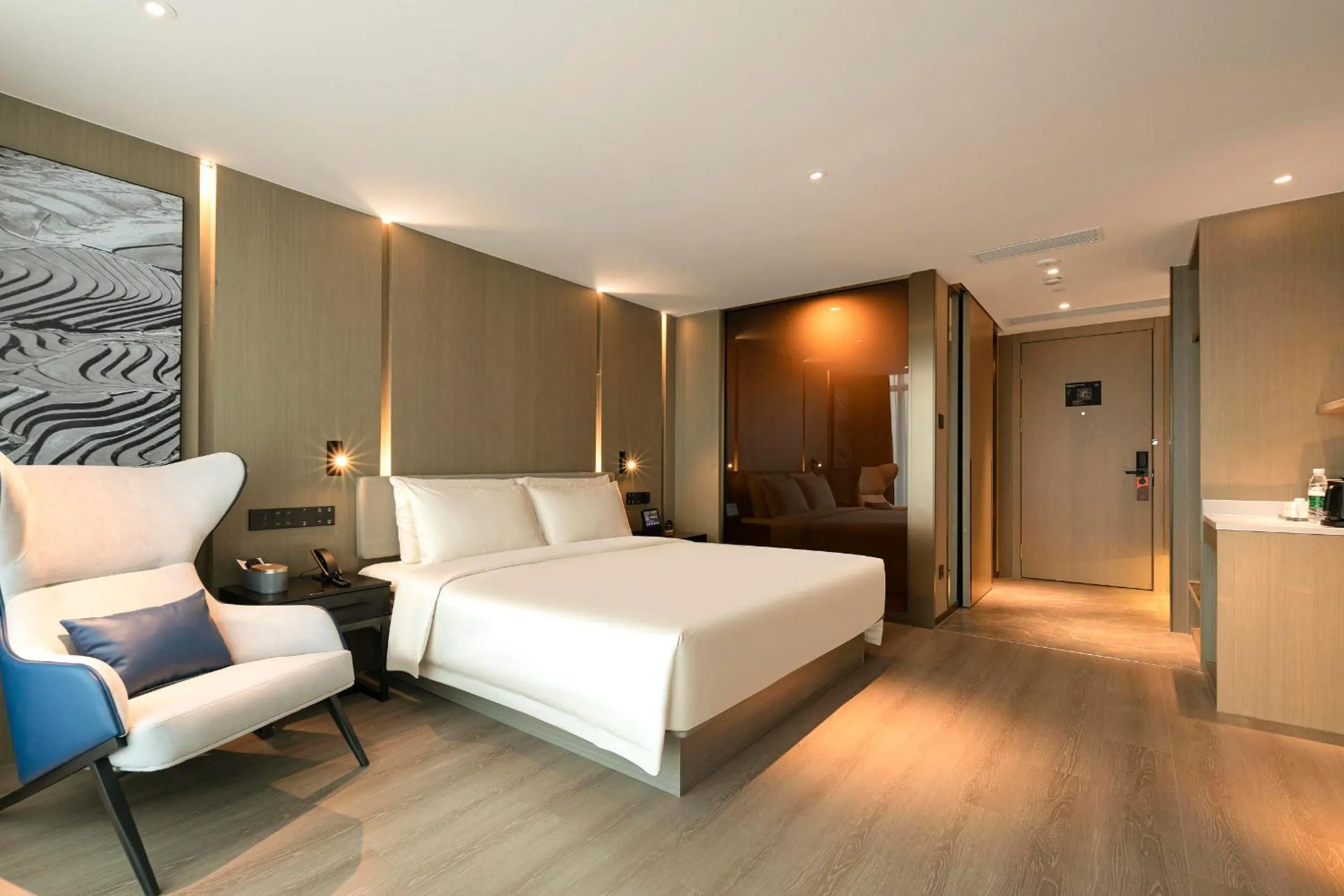 Bed in Atour Hotel Wuhan Hankou Financial Center