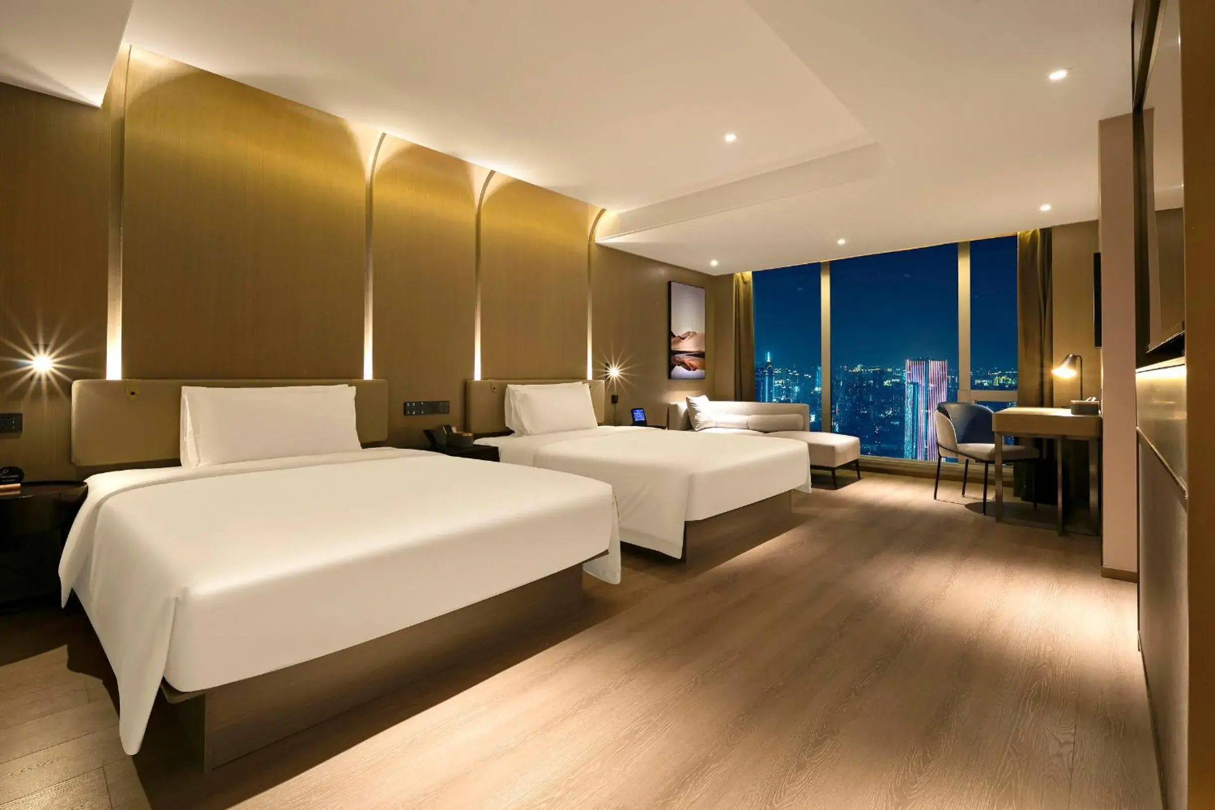 Bed in Atour Hotel Wuhan Hankou Financial Center Bed in Atour Hotel Wuhan Hankou Financial Center