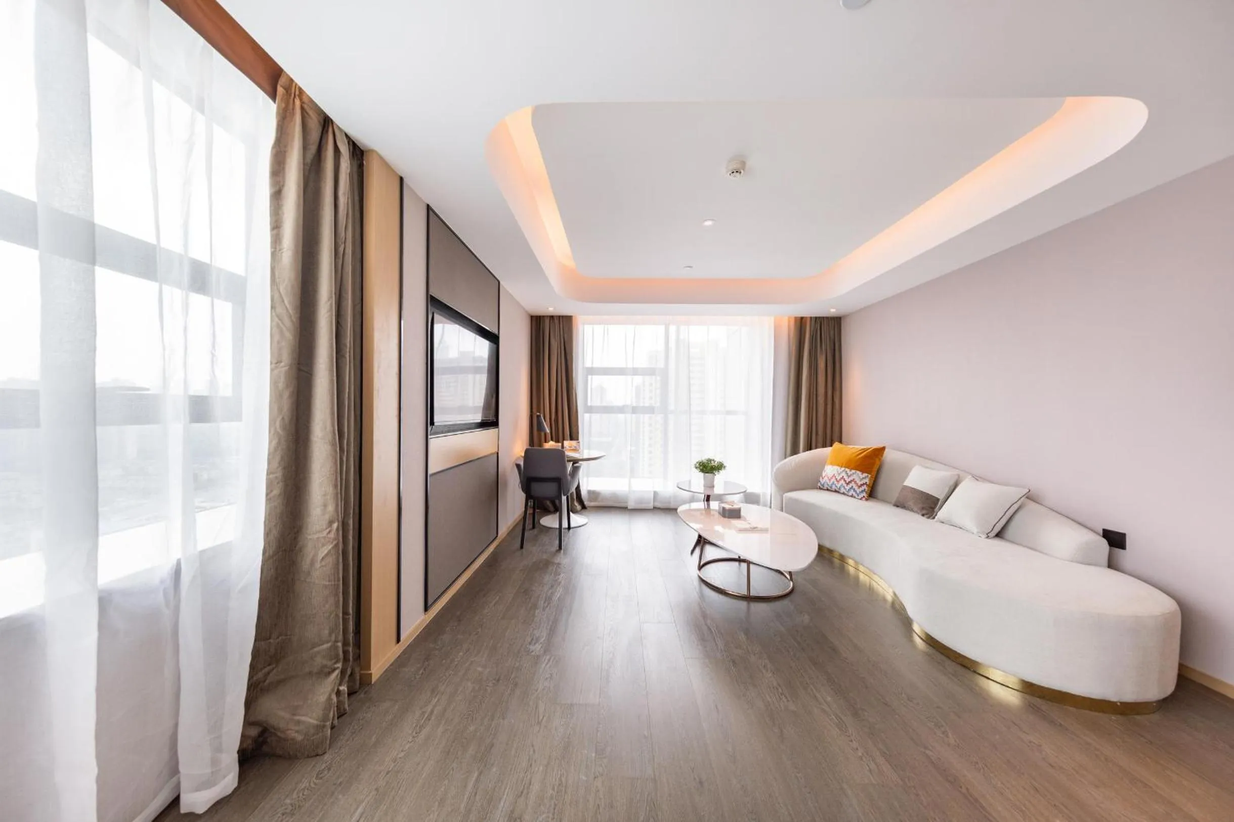 Bed in Atour Hotel Wuhan International Expo Center