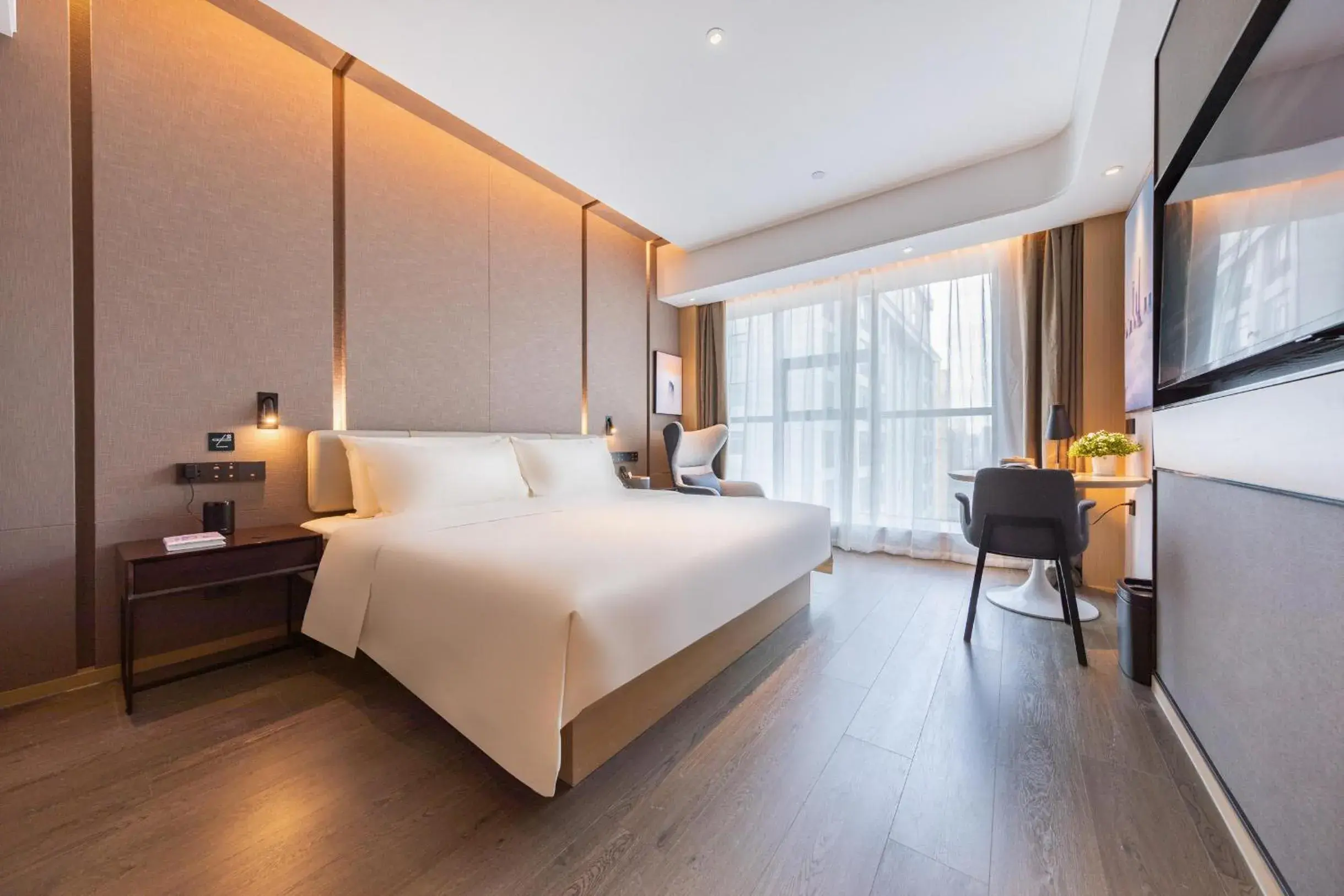 Bed in Atour Hotel Wuhan International Expo Center Bed in Atour Hotel Wuhan International Expo Center