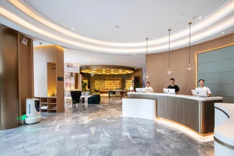 Lobby or reception in Atour Hotel Wuhan International Expo Center Lobby or reception in Atour Hotel Wuhan International Expo Center
