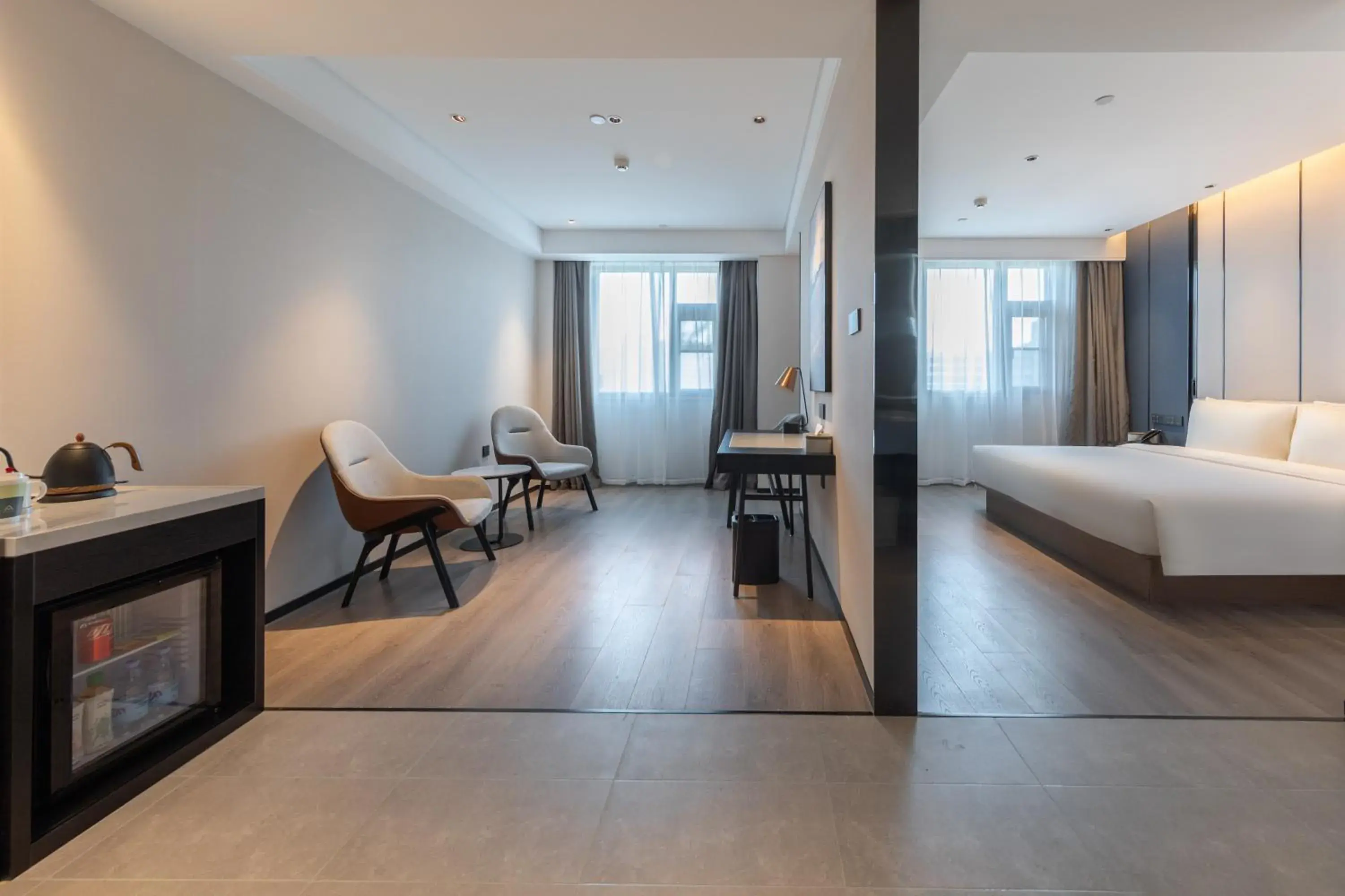 Bed in Atour Hotel Wuhan Optics Valley Square Yangjia Bay Bed in Atour Hotel Wuhan Optics Valley Square Yangjia Bay