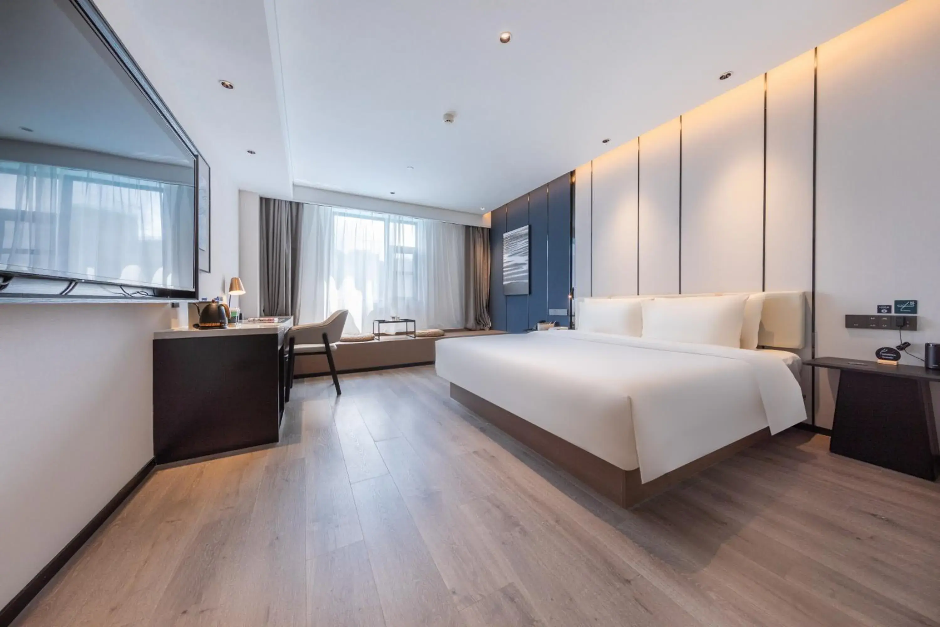 Bed in Atour Hotel Wuhan Optics Valley Square Yangjia Bay Bed in Atour Hotel Wuhan Optics Valley Square Yangjia Bay