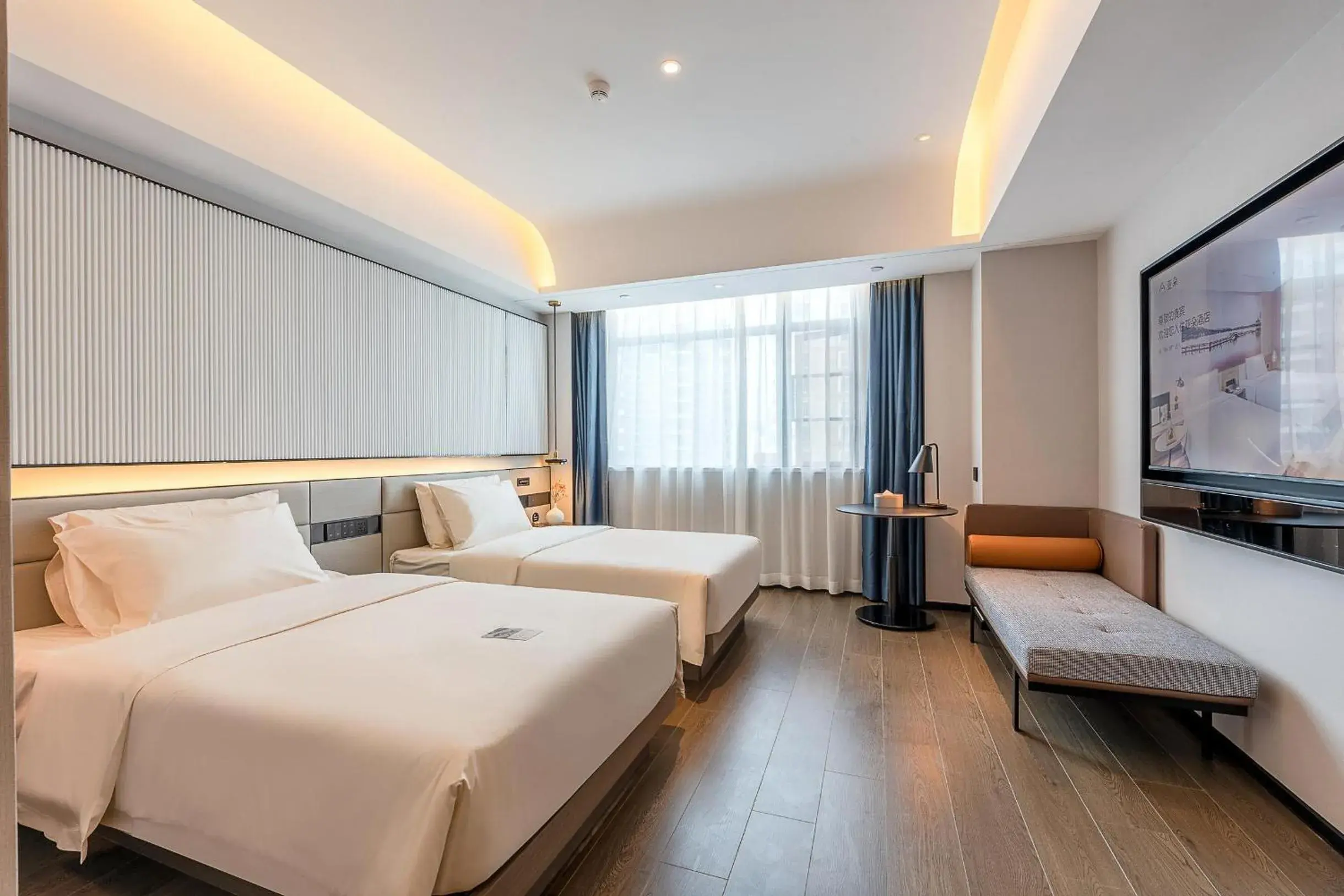 Bed in Atour S Hotel Shenzhen Futian Port Bed in Atour S Hotel Shenzhen Futian Port