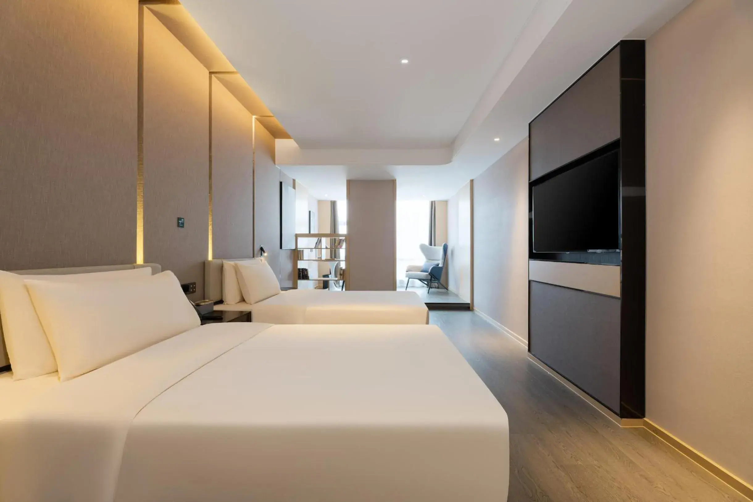 Bed in Atour Hotel Nanning Wuxiang Headquarter Base Bed in Atour Hotel Nanning Wuxiang Headquarter Base