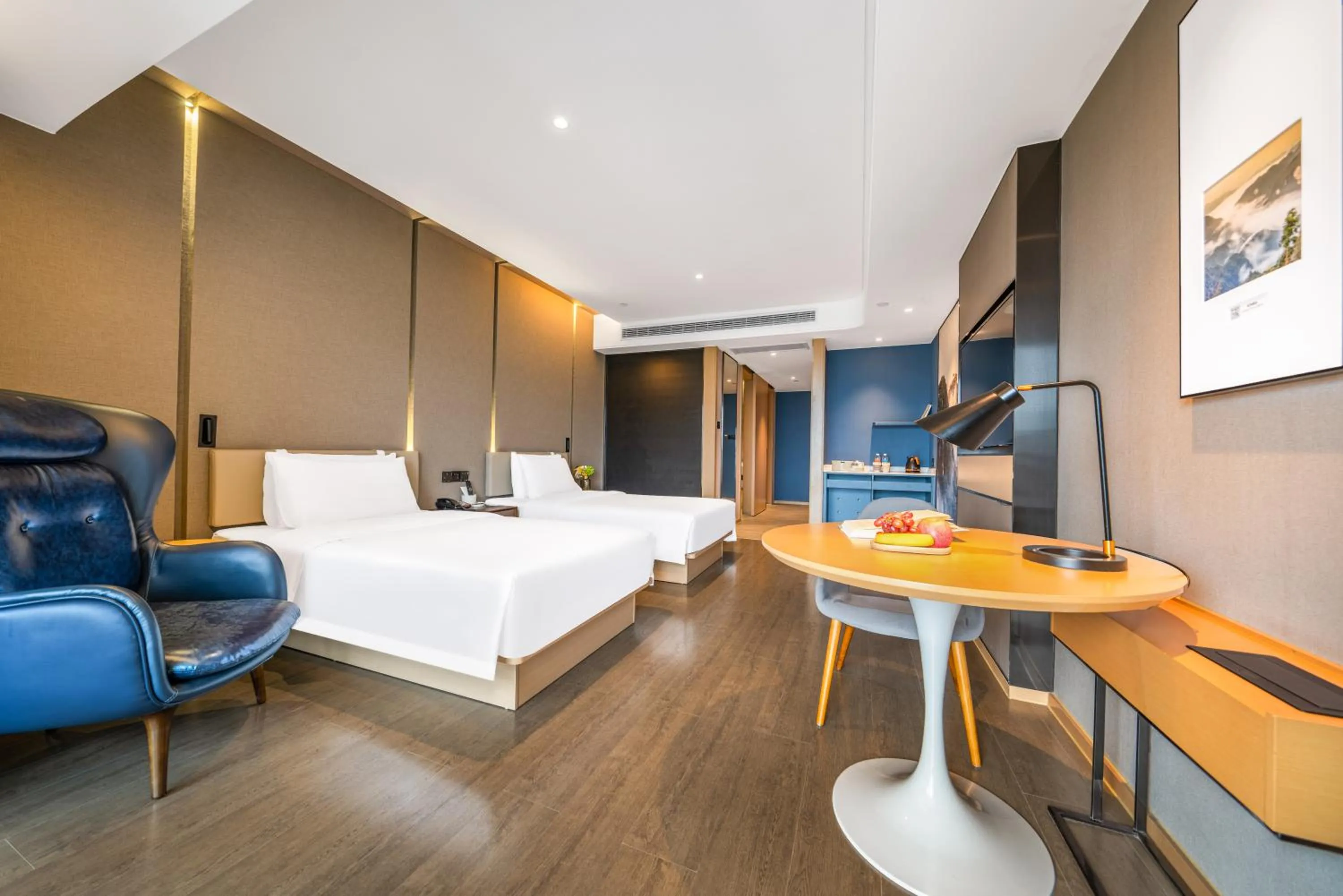 Bed in Atour Hotel Chongqing Yongchuan High-Speed Xinglong Lake