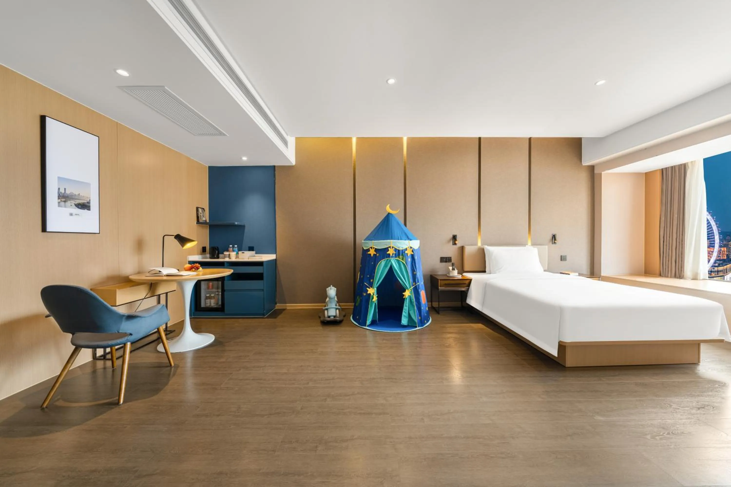 Bed in Atour Hotel Chongqing Yongchuan High-Speed Xinglong Lake