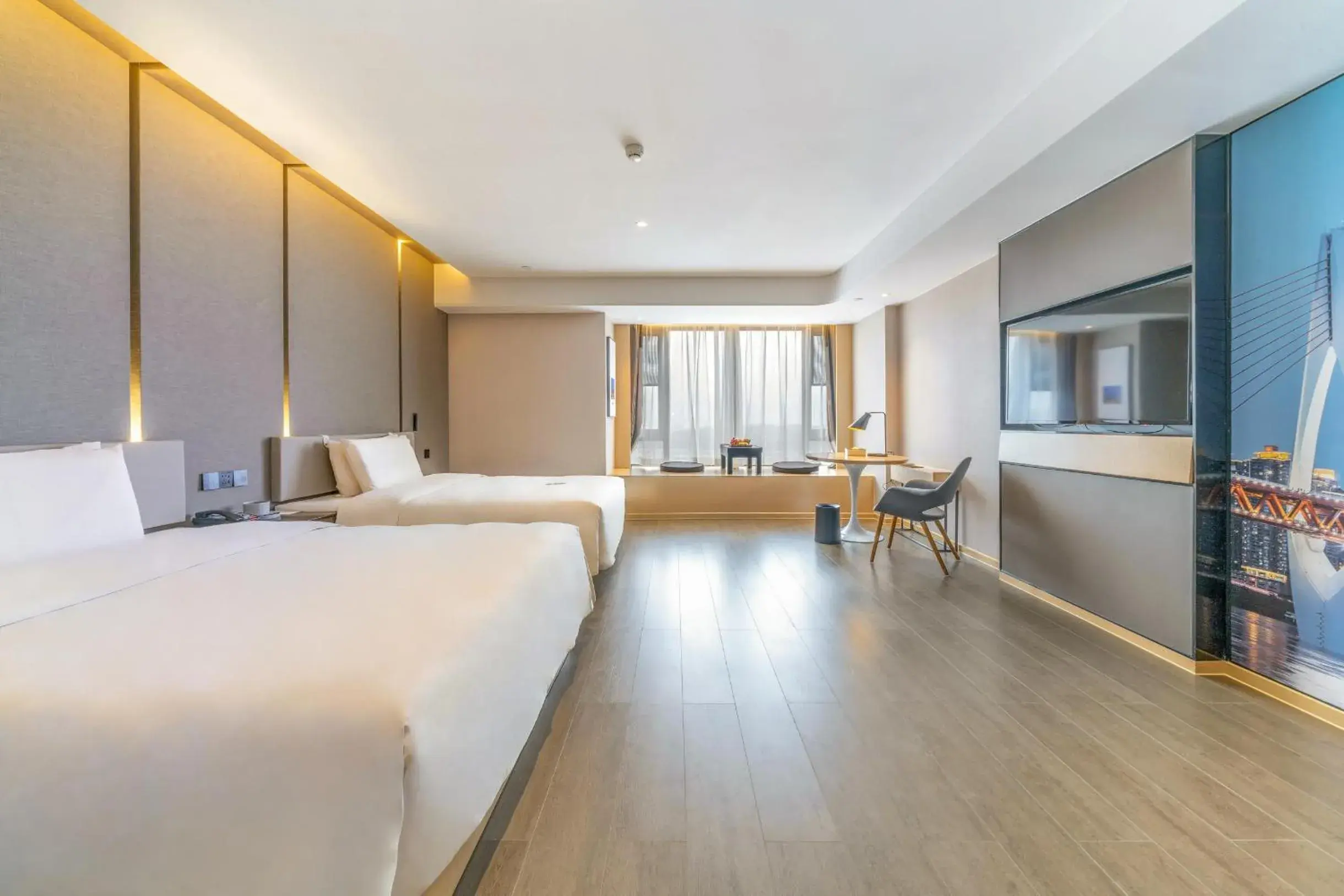 Bedroom, Bed in Atour Hotel Chongqing Yongchuan High-Speed Xinglong Lake Bedroom, Bed in Atour Hotel Chongqing Yongchuan High-Speed Xinglong Lake