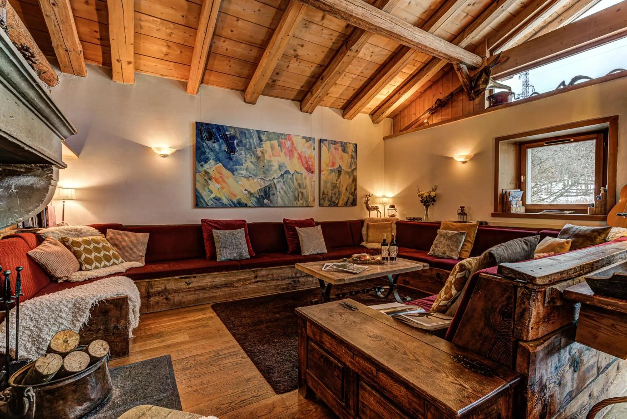 Living room in Chalet Tissières