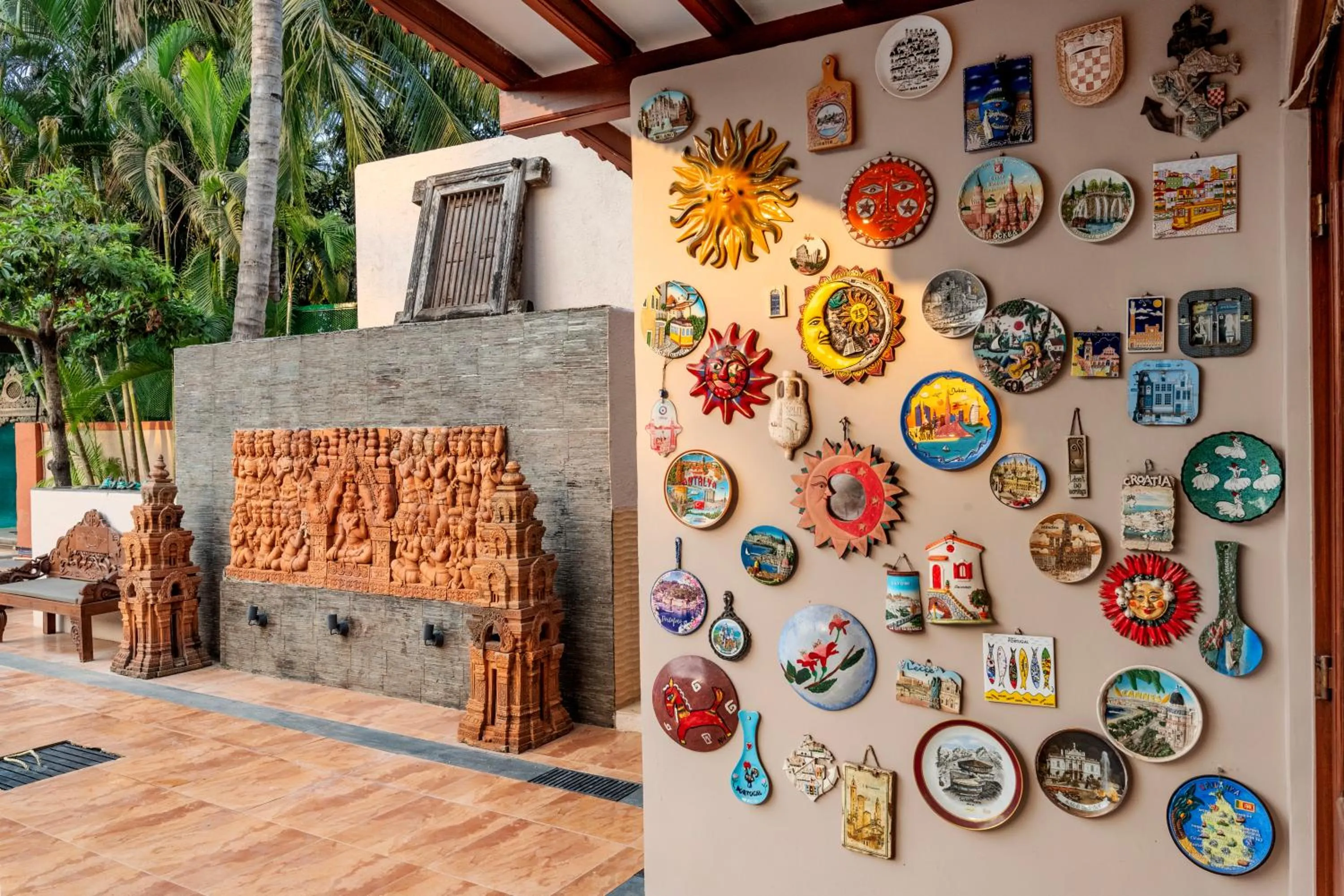 Property building in SaffronStays Casa Del Palms - 8BR luxury pool villa with gazebo, pickleball, bar & lawns near Nagaon Beach