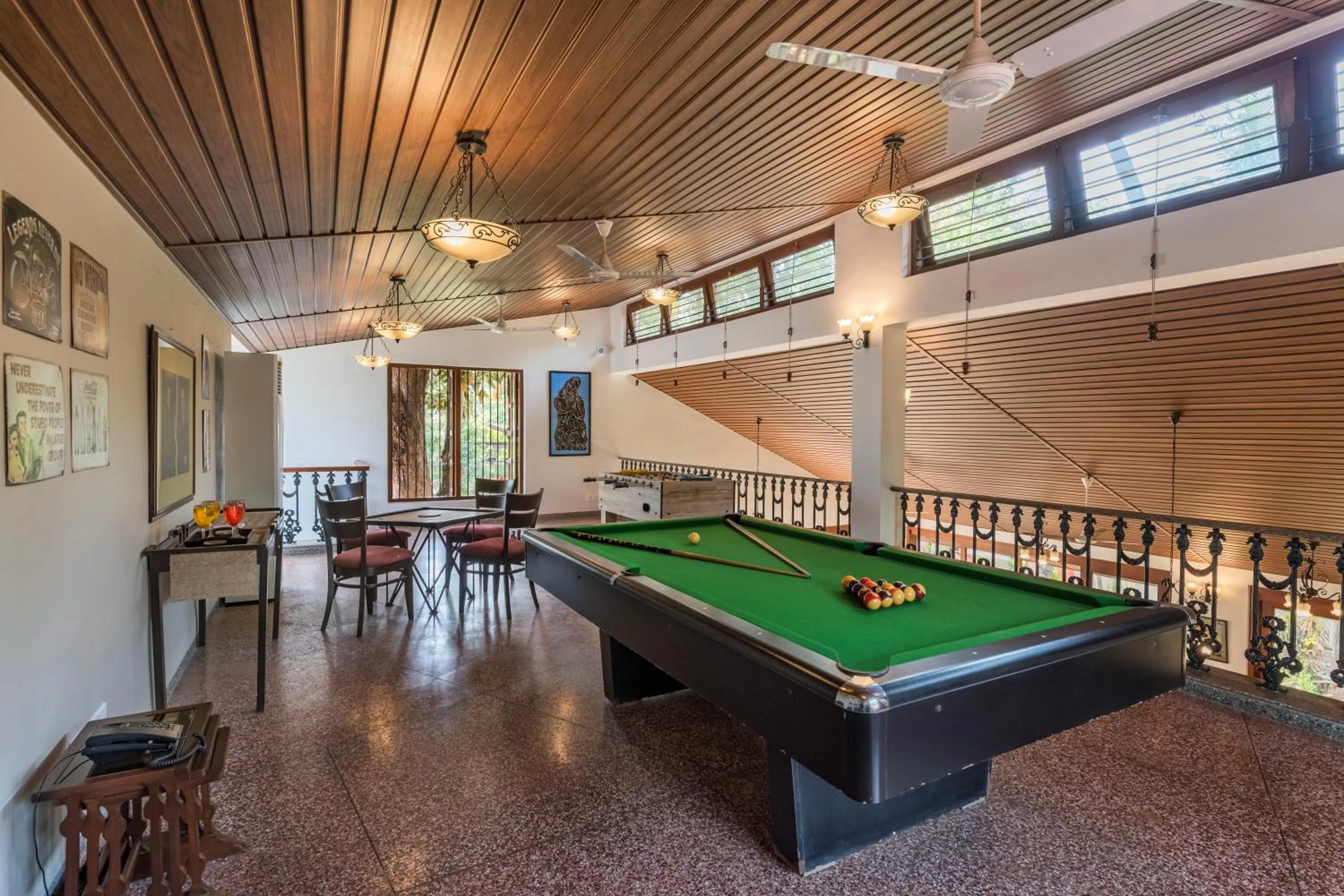 Billiard in SaffronStays Casa Del Palms - 8BR luxury pool villa with gazebo, pickleball, bar & lawns near Nagaon Beach