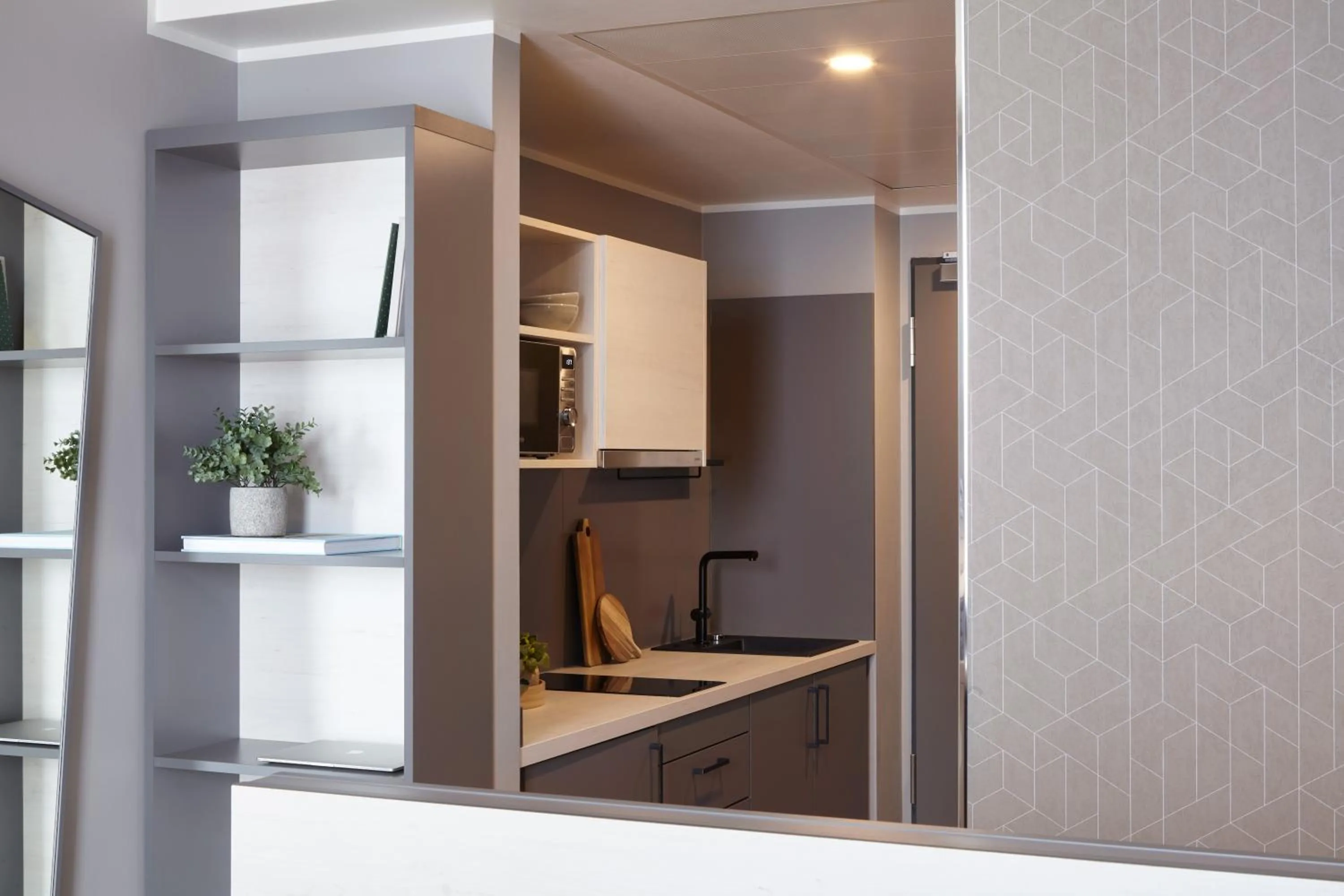 Kitchen or kitchenette in acora Dusseldorf Airport