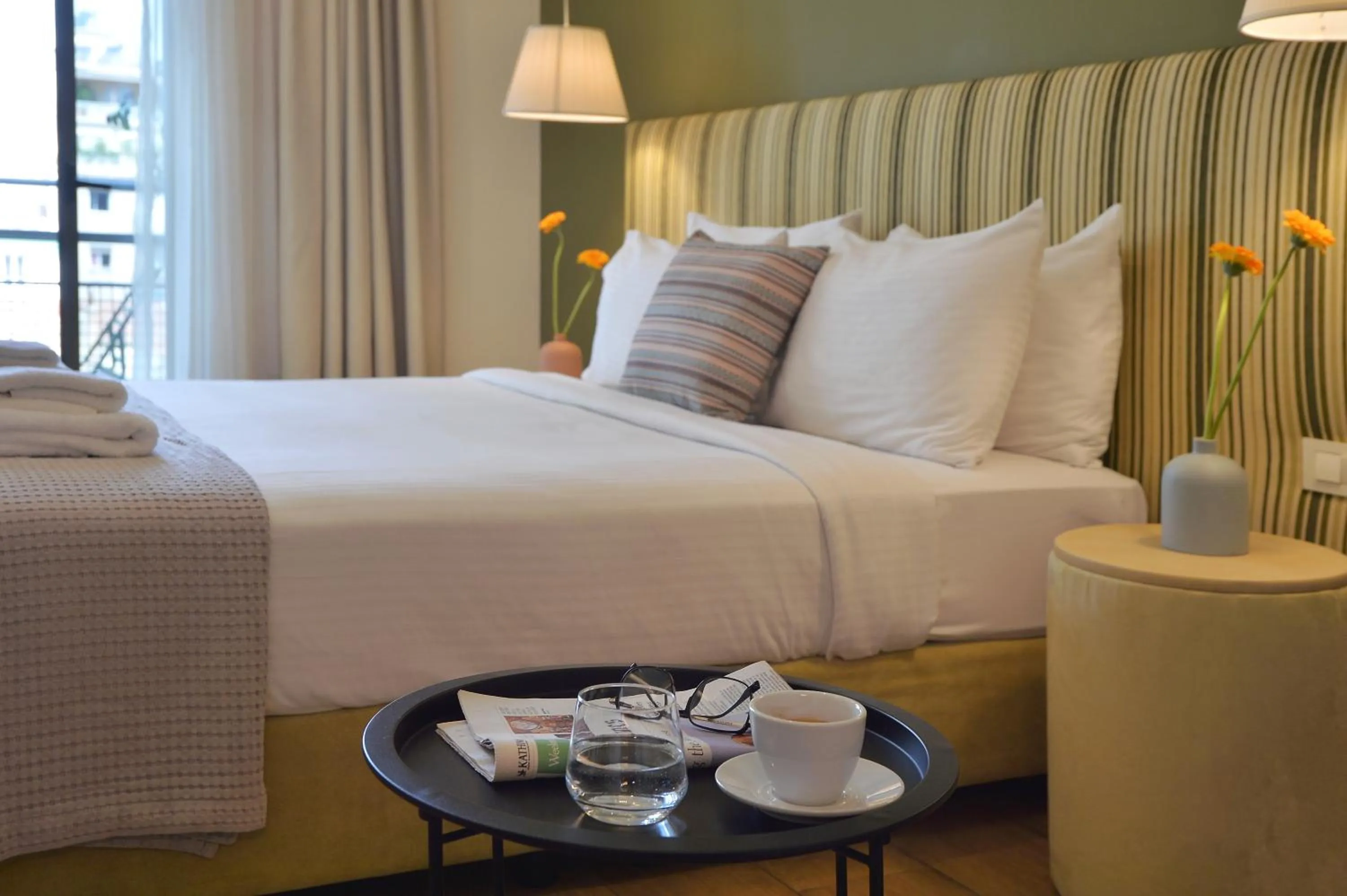 Bed in Alva Athens Hotel